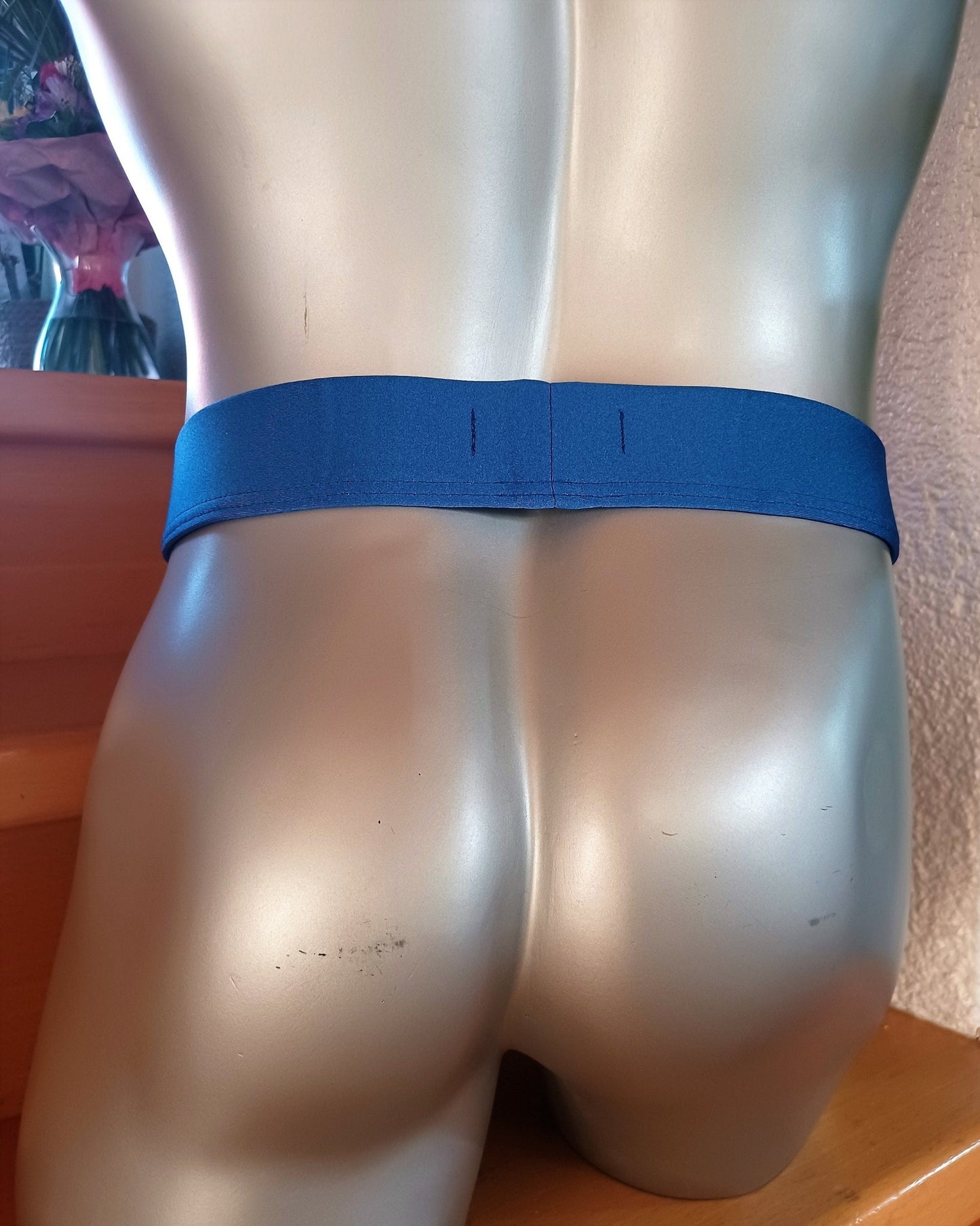 Thong fetisch ouvert Silikon Cockring Polos royalblau wetlook Spielhose open Butt Suspensorium Push Up - SEXSENSE