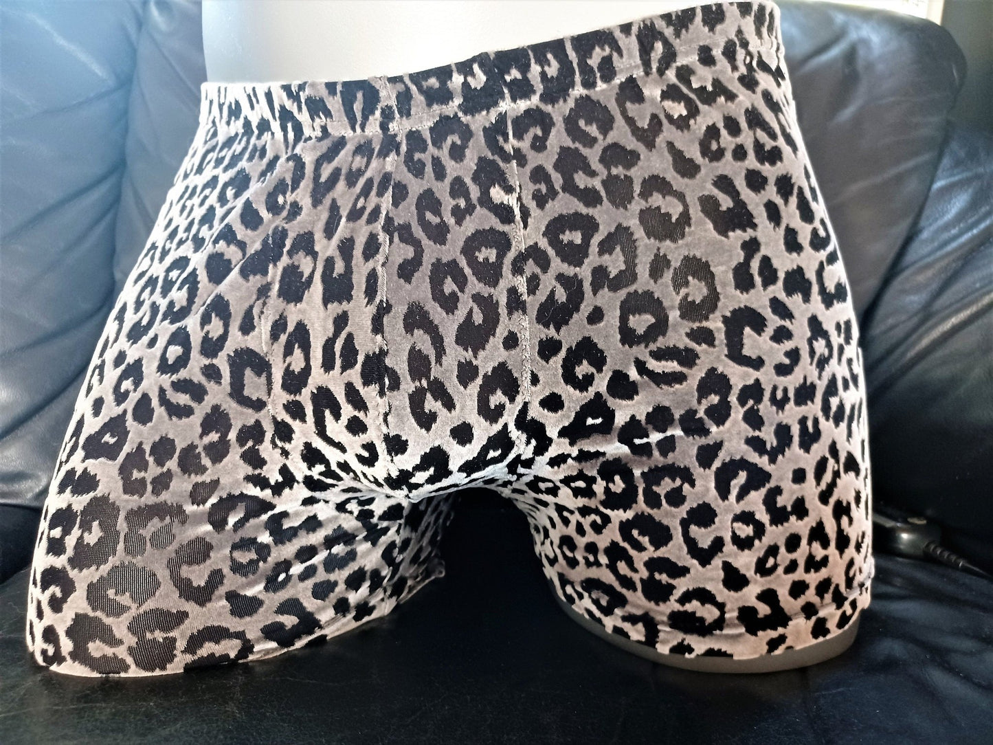 Samt Boxershorts elastisch transparent schwarz/silber Leo Ausbrenner - SEXSENSE