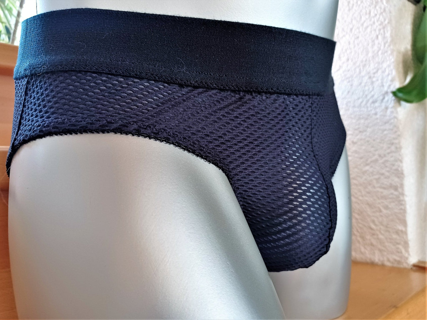 Herren Slip elastischer Mesh schwarz transparent - SEXSENSE