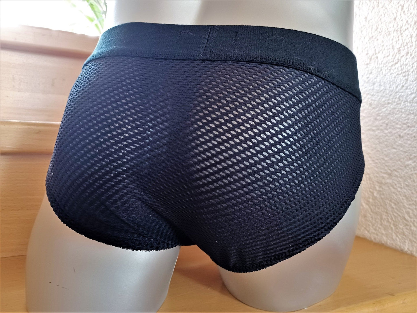 Herren Slip elastischer Mesh schwarz transparent - SEXSENSE