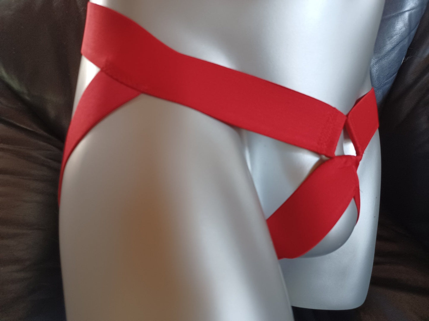 Sling Tong Jockstrap ouvert Push Up rot mit dreieck - Verbindung - SEXSENSE