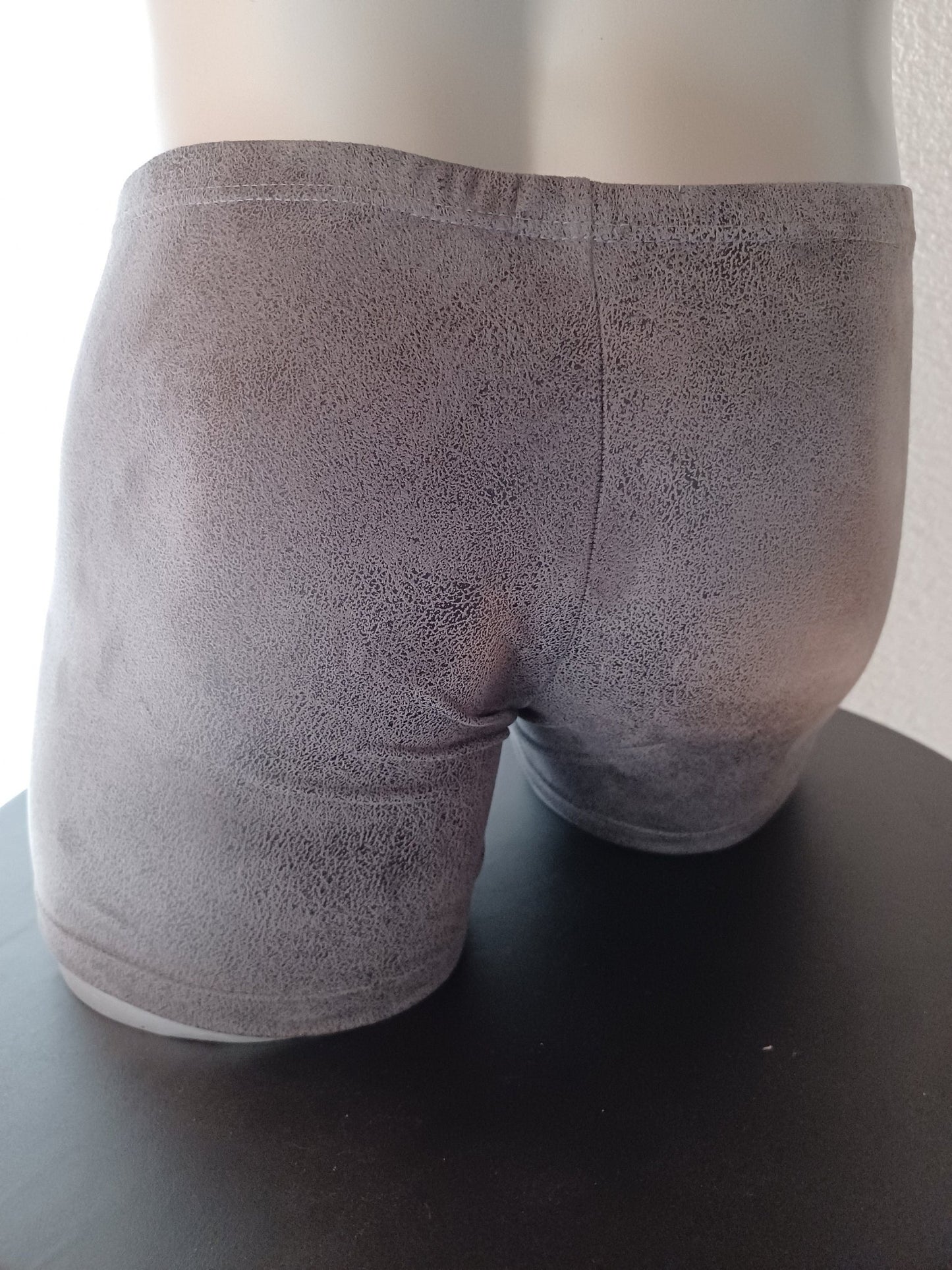 Wasch - Leder Boxer - Shorts Suede Badeshorts elastisches Antikleder grau - SEXSENSE