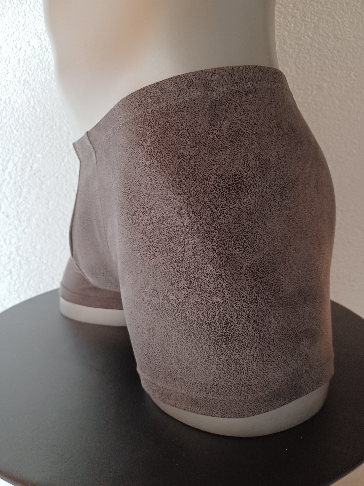 Wasch - Leder Boxer - Shorts Suede Badeshorts elastisches Antikleder grau - SEXSENSE