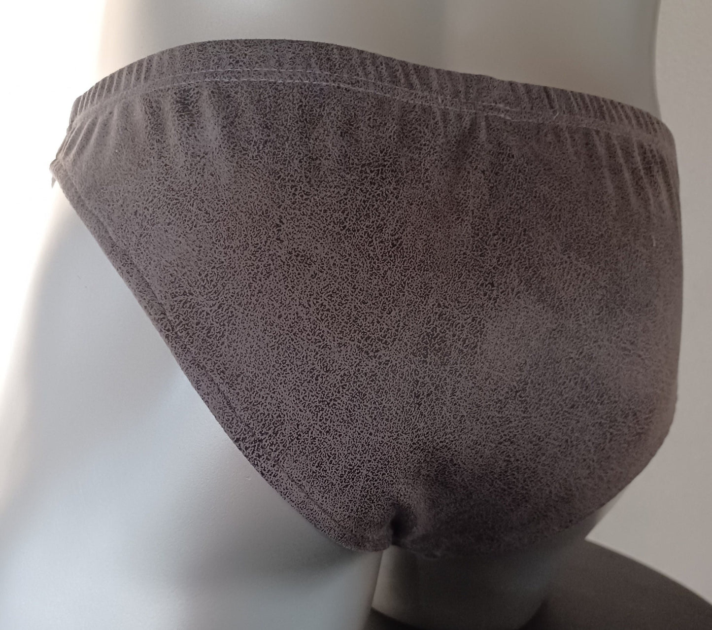 Badehose Wildleder Imitat Slip Suede elastisch Grau Antik - Optik - SEXSENSE