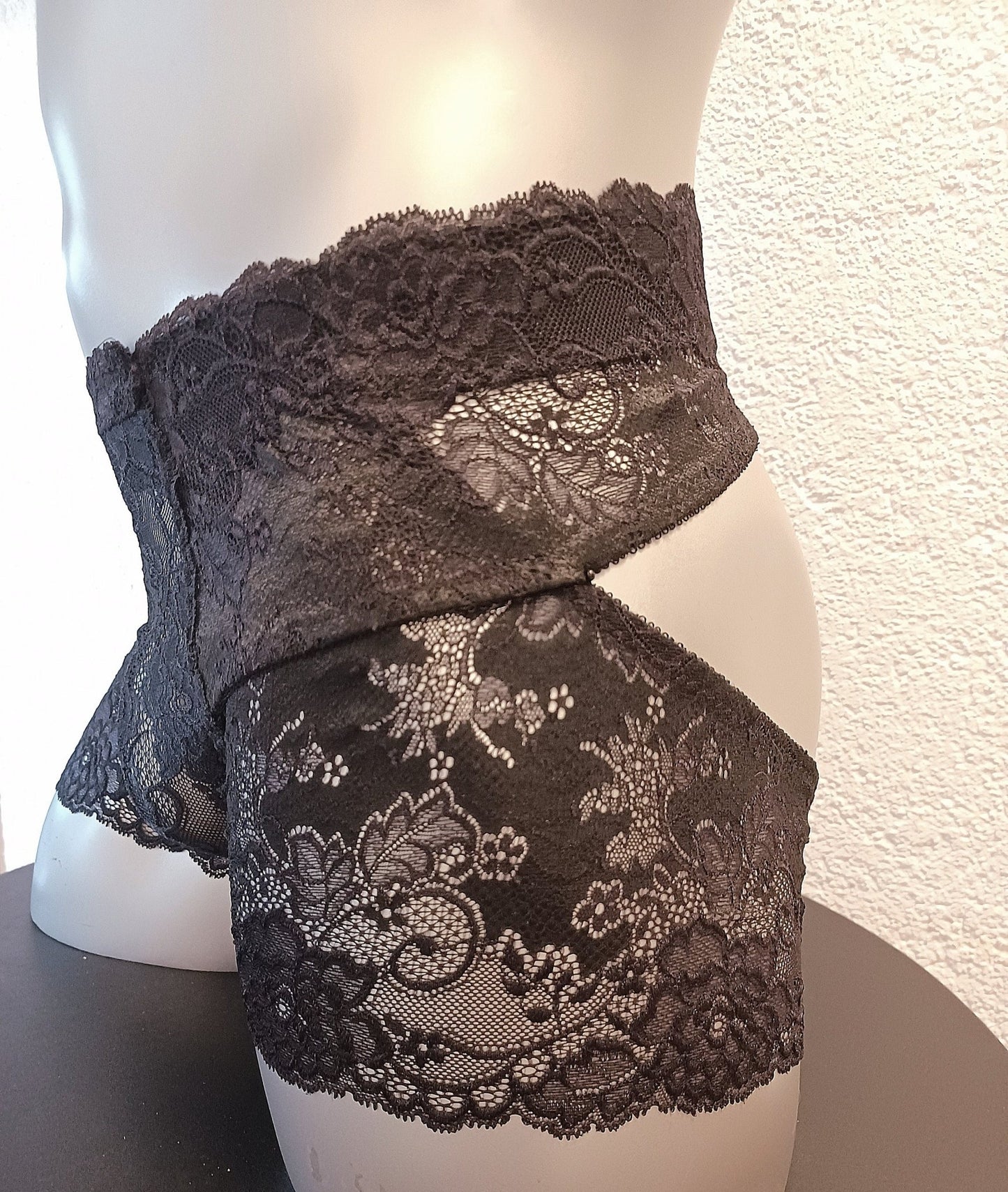 Herren Boxershorts aus schwarzer Spitze Unterwäsche Po - offen open Butt Reizwäsche ouvert Fetisch - SEXSENSE