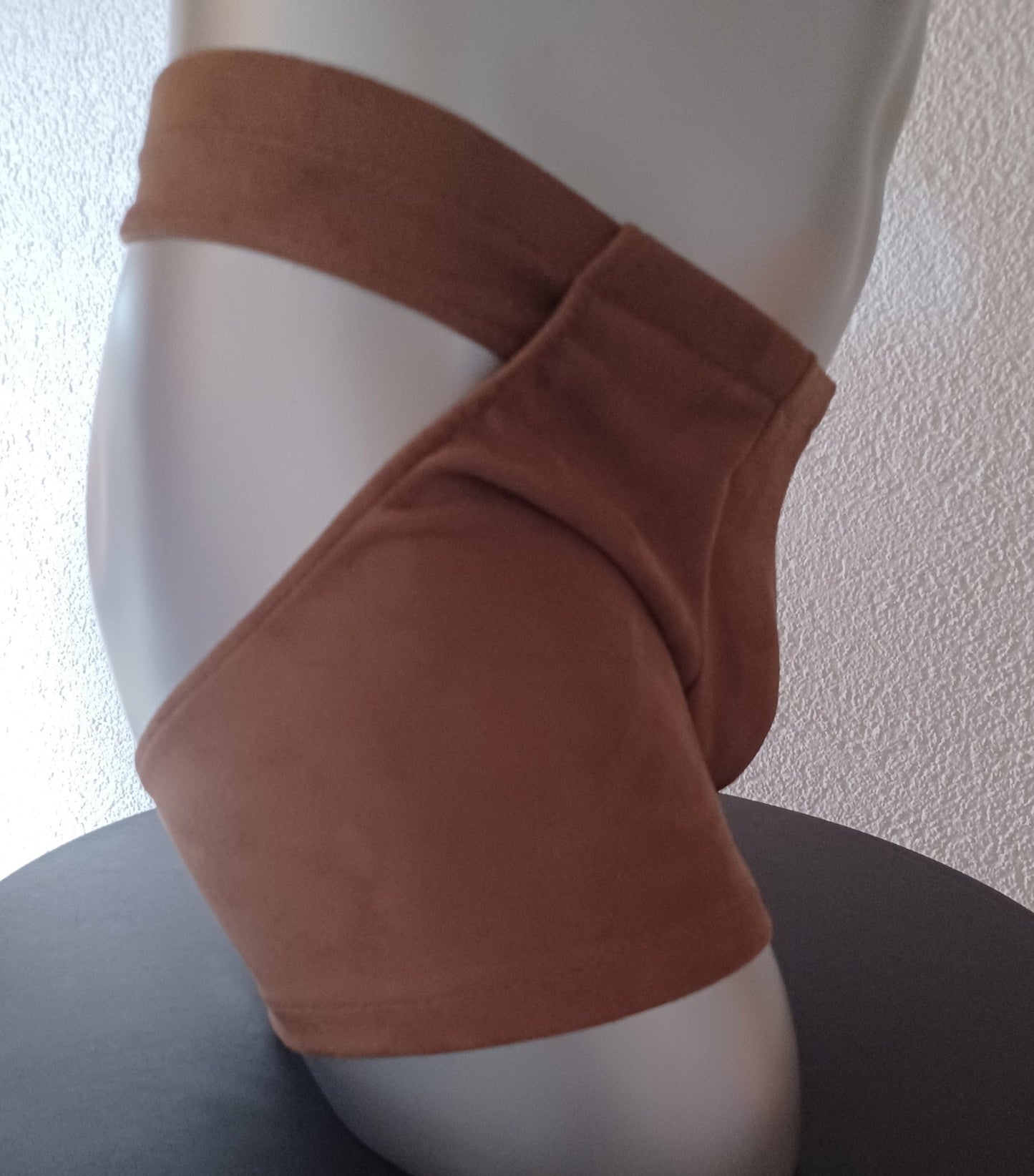 Open Butt Reizwäsche ouvert Wildleder dunkelbraun Herren Dessous Boxershorts - SEXSENSE