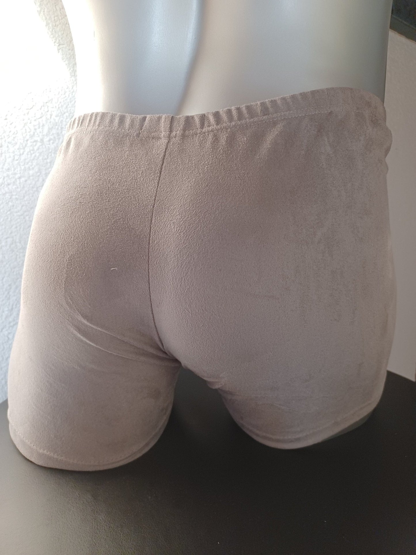 Wasch - Leder Boxershorts Suede elastische Badeshorts in hellgrau - SEXSENSE