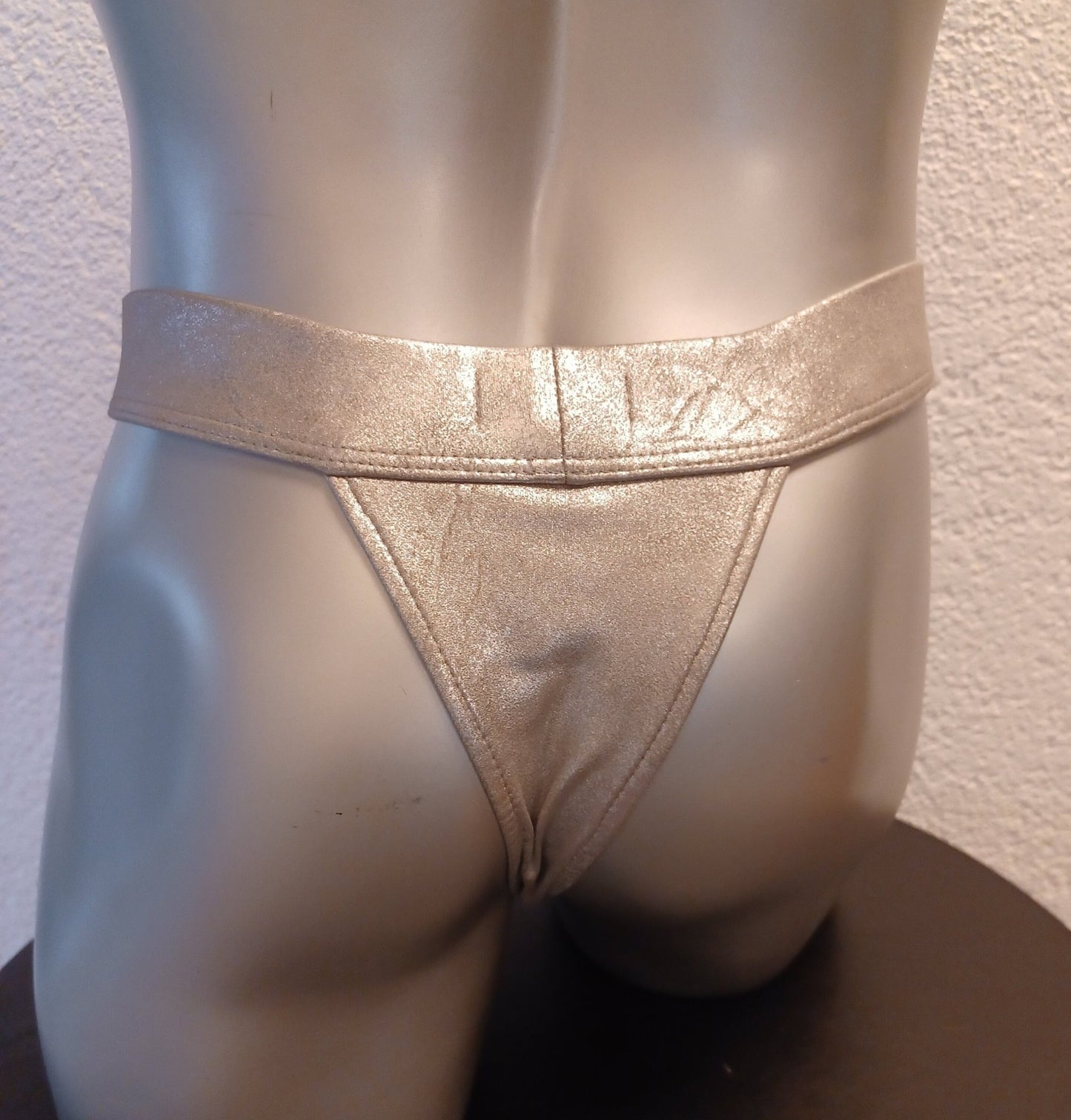 Wasch - Leder Badehose String Suede Herren Dessous Unterwäsche Lingerie elastisches Antikleder silber Gr S - XL Unikat - SEXSENSE