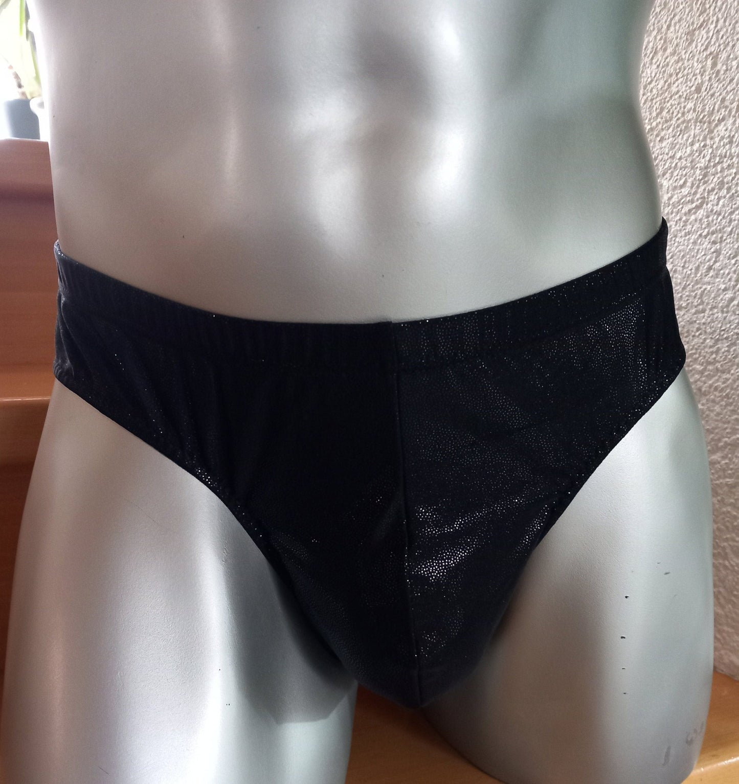 Badehose full Butt Herren Dessous Unterwäsche elastisches schwarz wetlook - SEXSENSE