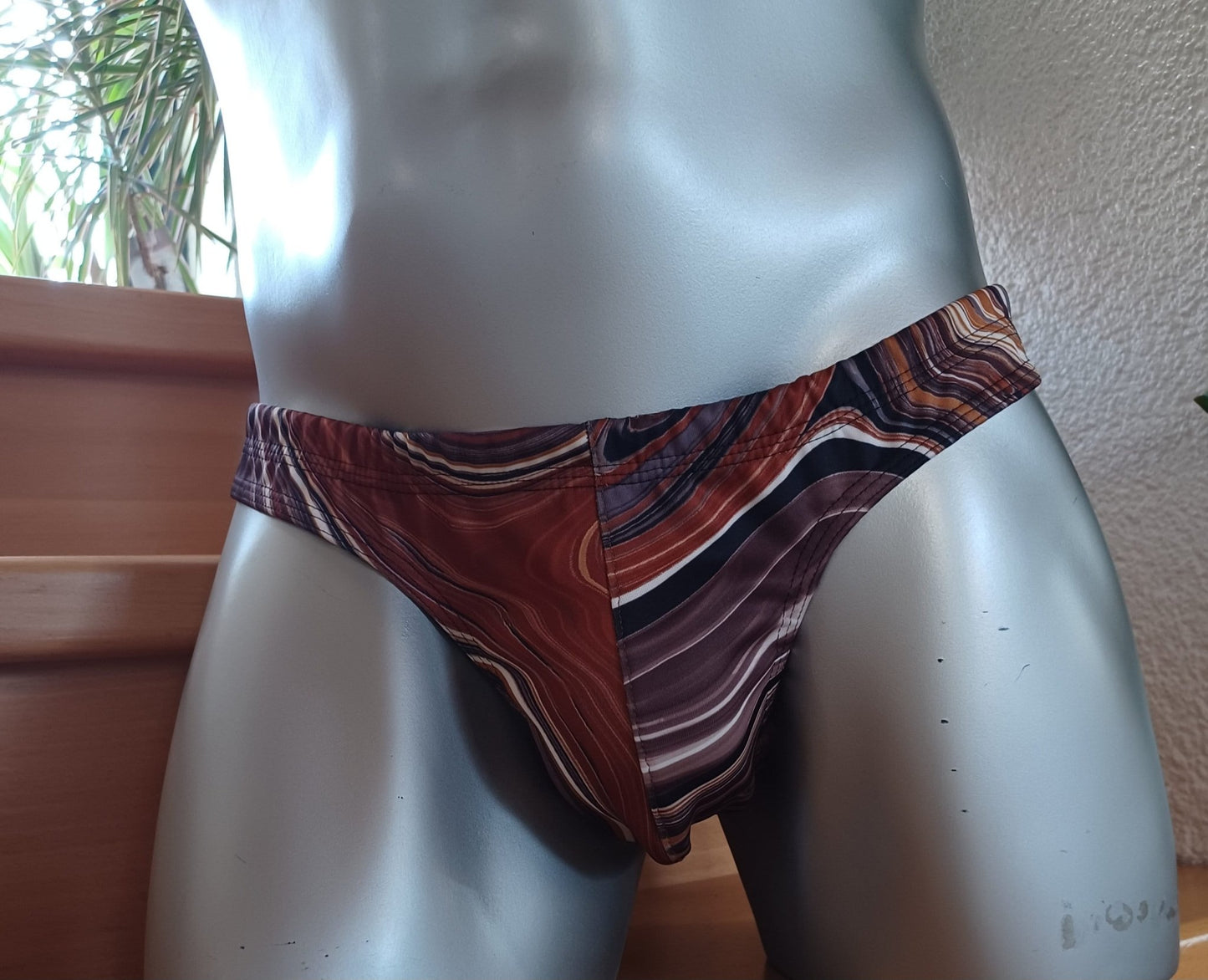 Badehose full Butt Herren Dessous Unterwäsche Lingerie elastisches Scuba Jersey Gr M Unikat - SEXSENSE