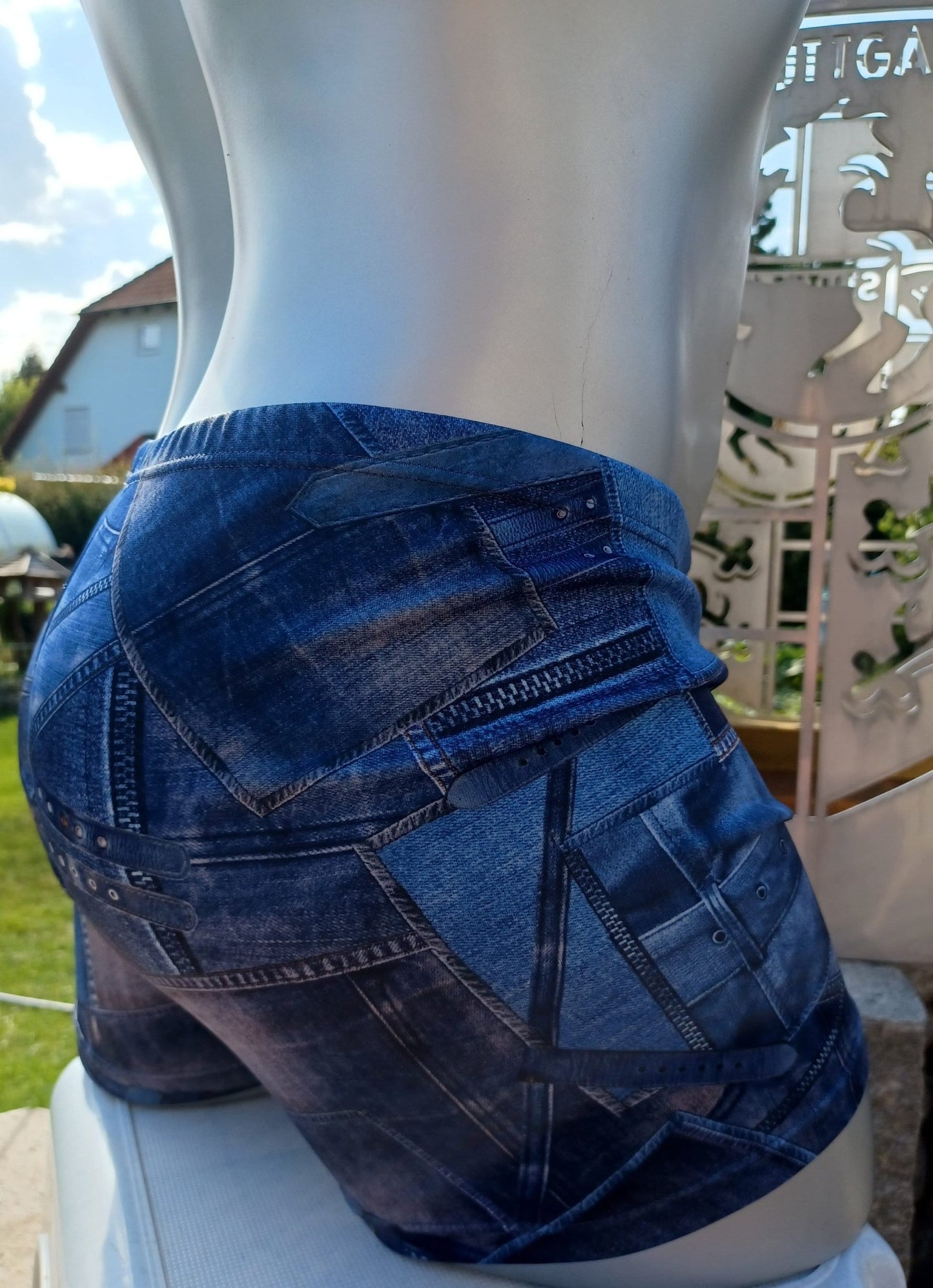 Boxershorts Badeshorts Badehose elastischer Scuba Jersey in Jeans Optik - SEXSENSE