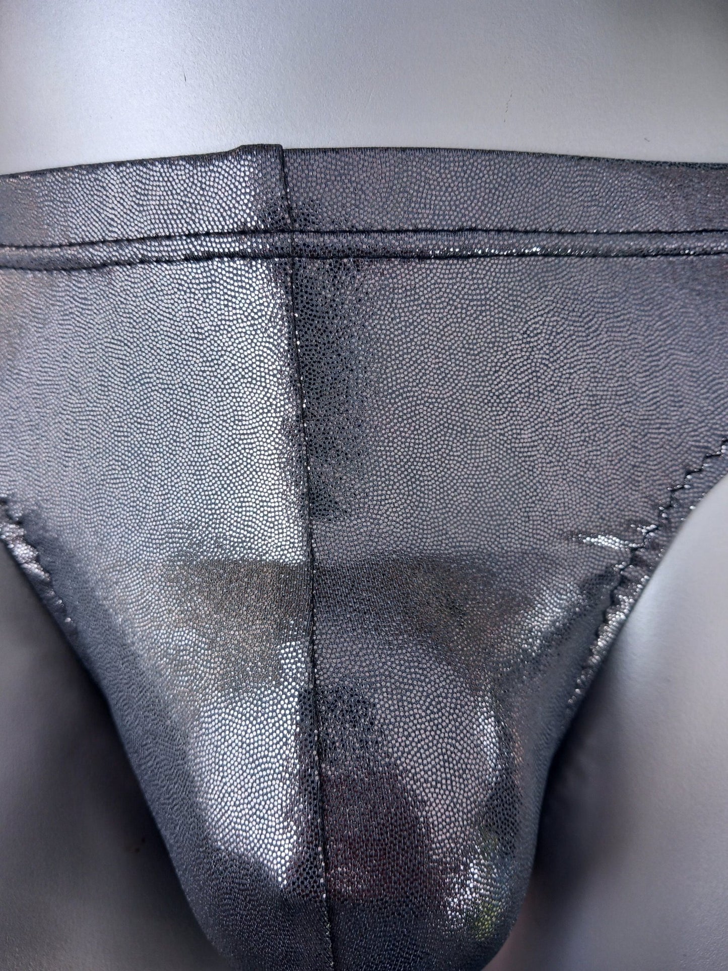 Badehose String Gun Metall Lycra Jersey Herren Unikat in Größe M - SEXSENSE