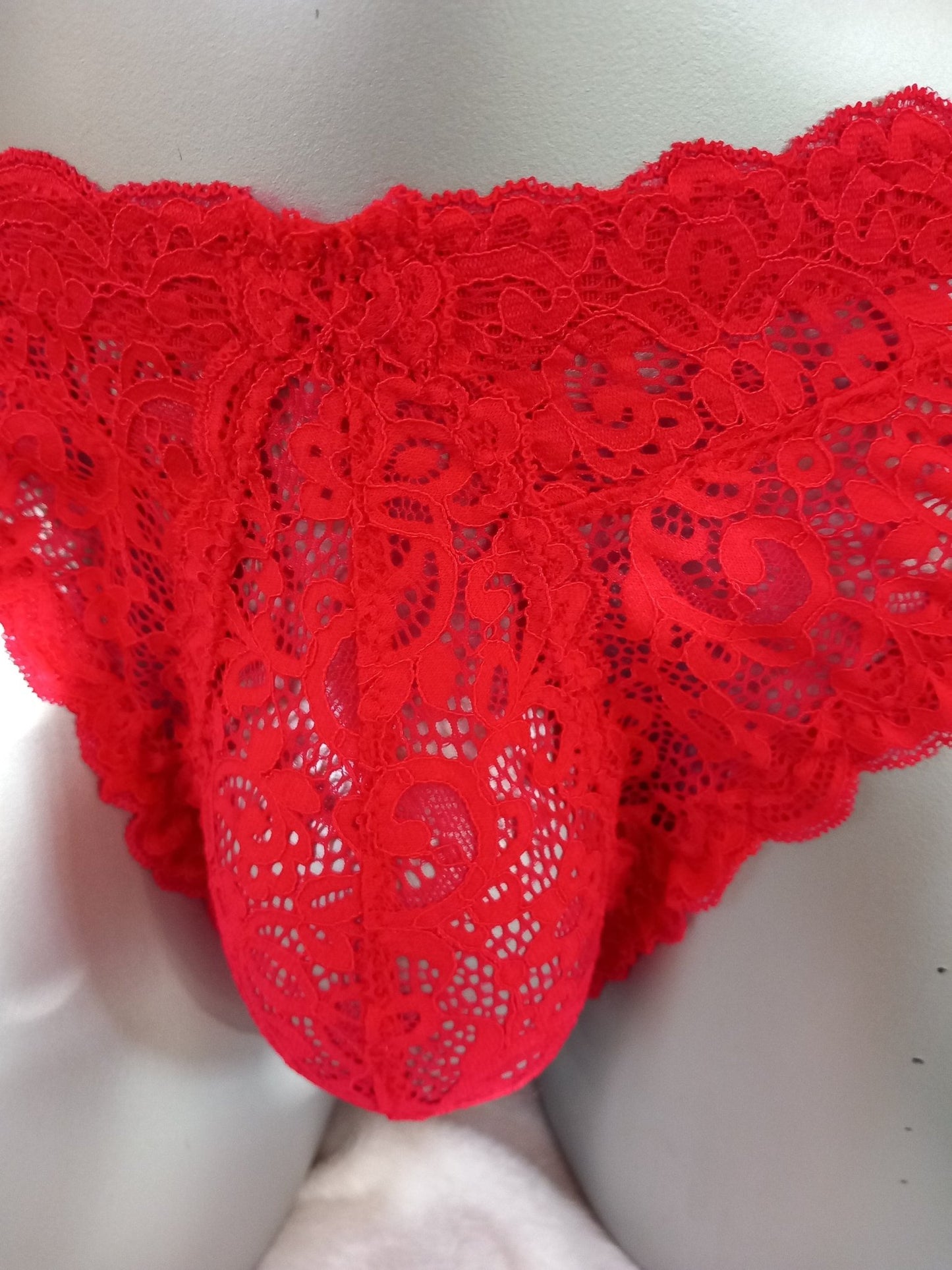 Herren Spitzen Slip Hipster Panty feuer - rot Femboy - SEXSENSE