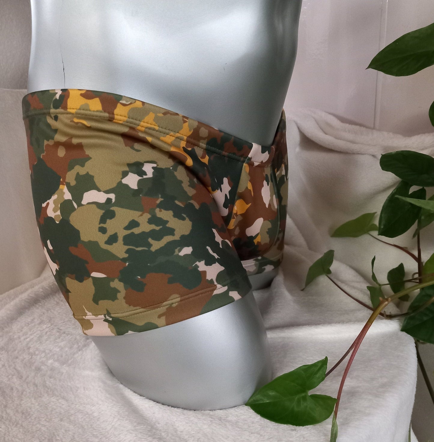 Bade - Boxershorts Badehose elastischer Scuba Jersey Camouflage - SEXSENSE