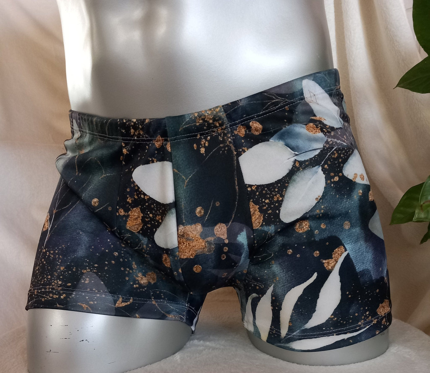Bade - Boxershorts Badehose elastisches Scuba Jersey in Herbst - Optik - SEXSENSE