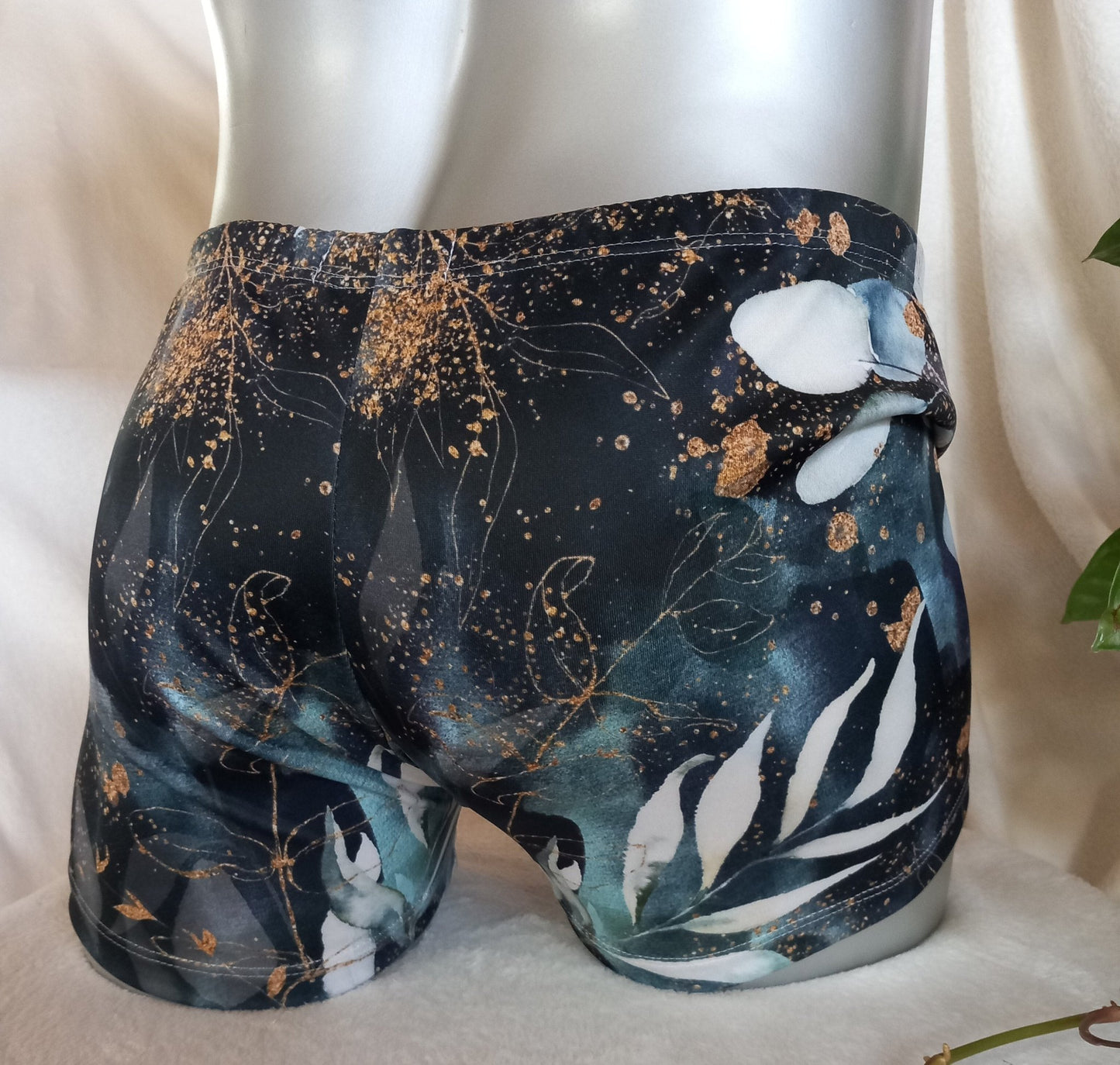 Bade - Boxershorts Badehose elastisches Scuba Jersey in Herbst - Optik - SEXSENSE