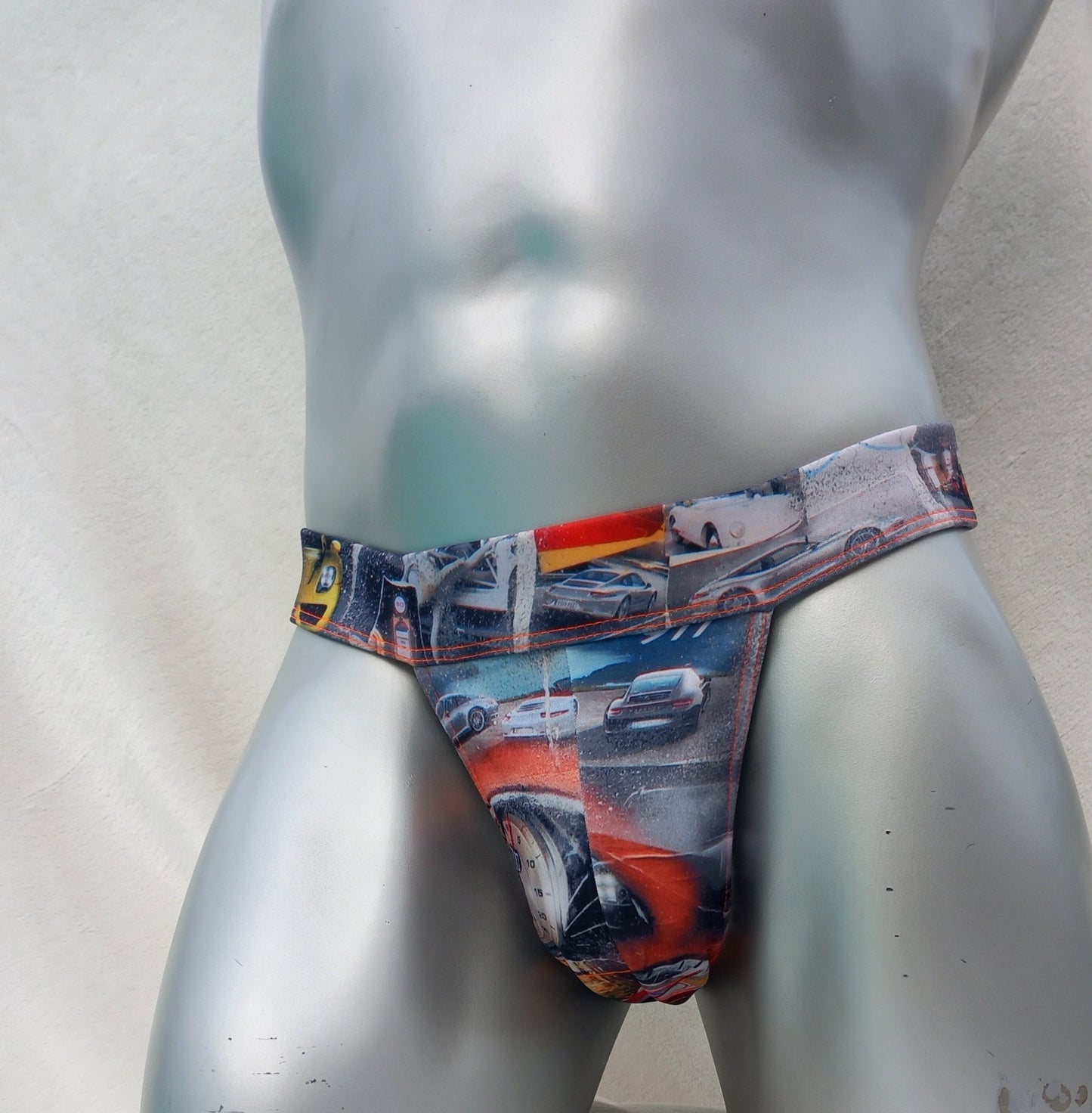 Badehose String Porsche 911 Neopren Designerstoff hoher Beinausschnitt - SEXSENSE