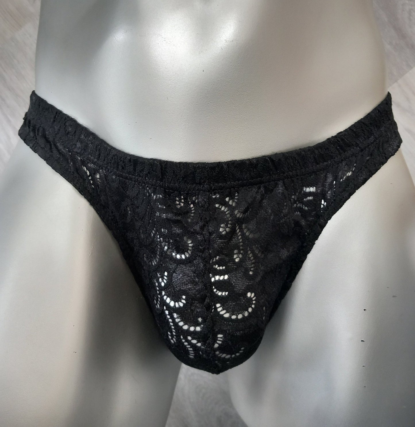 Slip Low Waist full Butt Spitze schwarz Brief Herren sexy Dessous - SEXSENSE