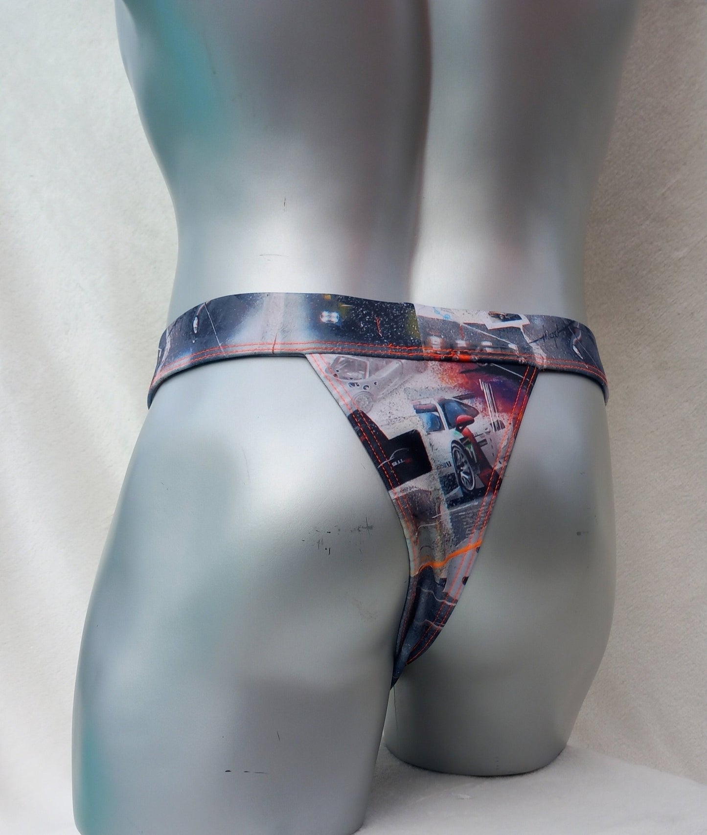Badehose String Porsche 911 Neopren Designerstoff hoher Beinausschnitt - SEXSENSE
