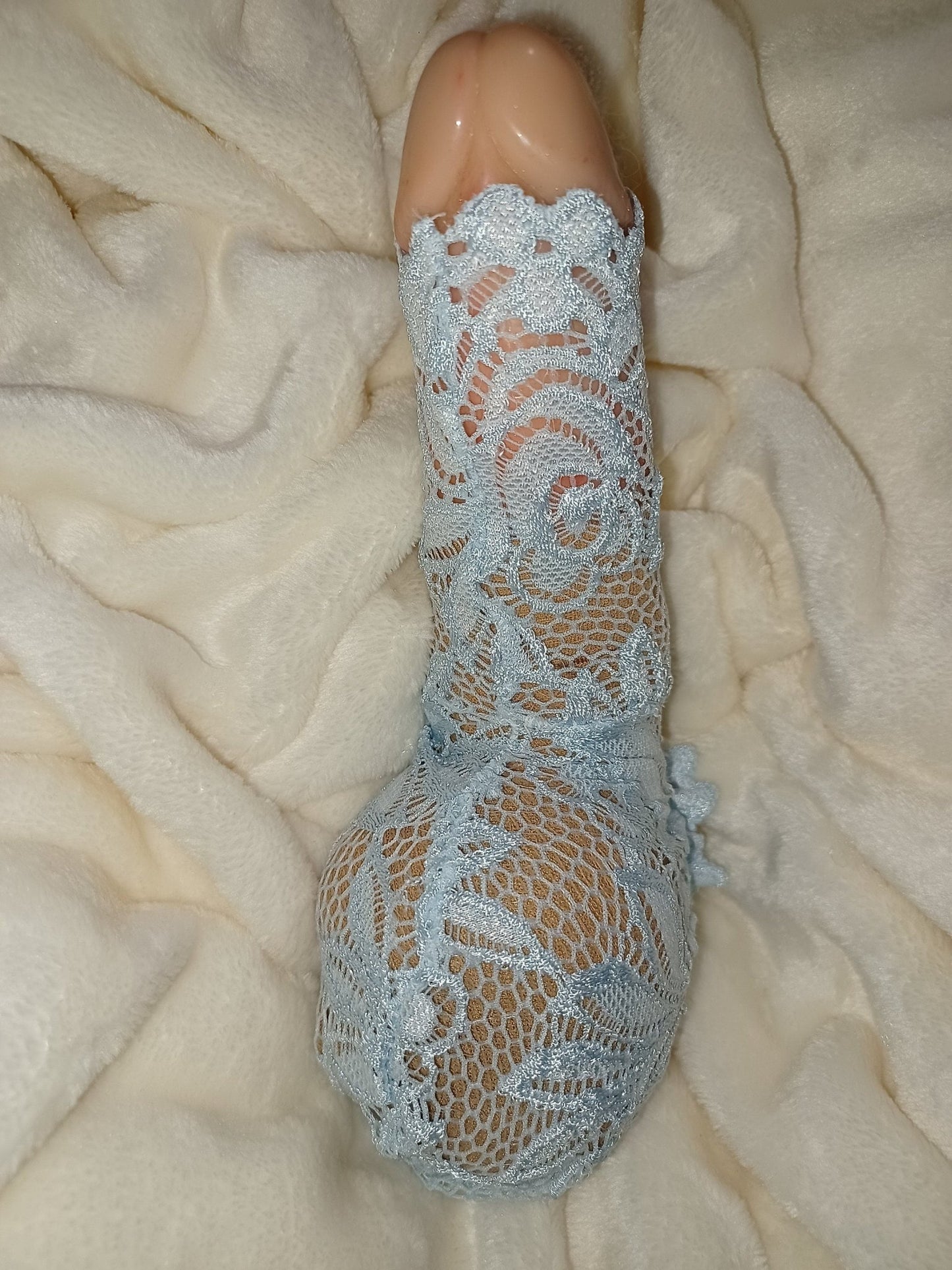 Penissocke Willy - Pyjama Sackhalter Juwelensäckchen Spitze hellblau Lollybag Nusstüte - SEXSENSE