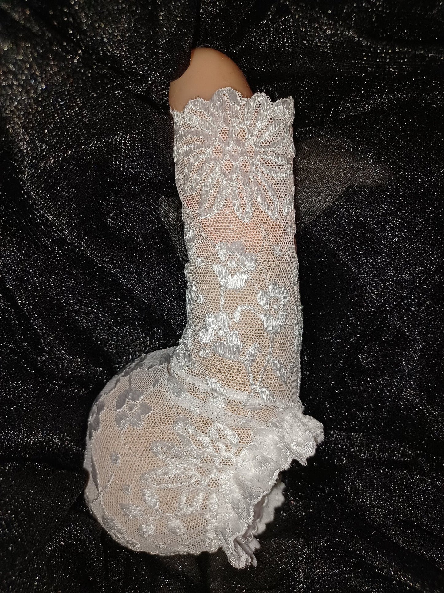 Penissocke Spitze weiß Willi - Pyjama Juwelenbeutel - SEXSENSE