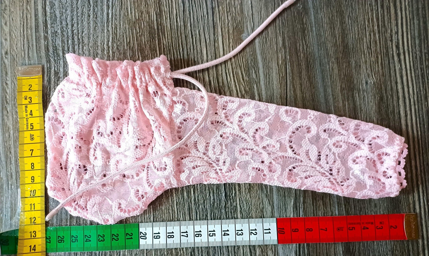Penissocke Willy - Pyjama Sackhalter rosa Spitze Juwelensäckchen Lollybag Nusstüte - SEXSENSE