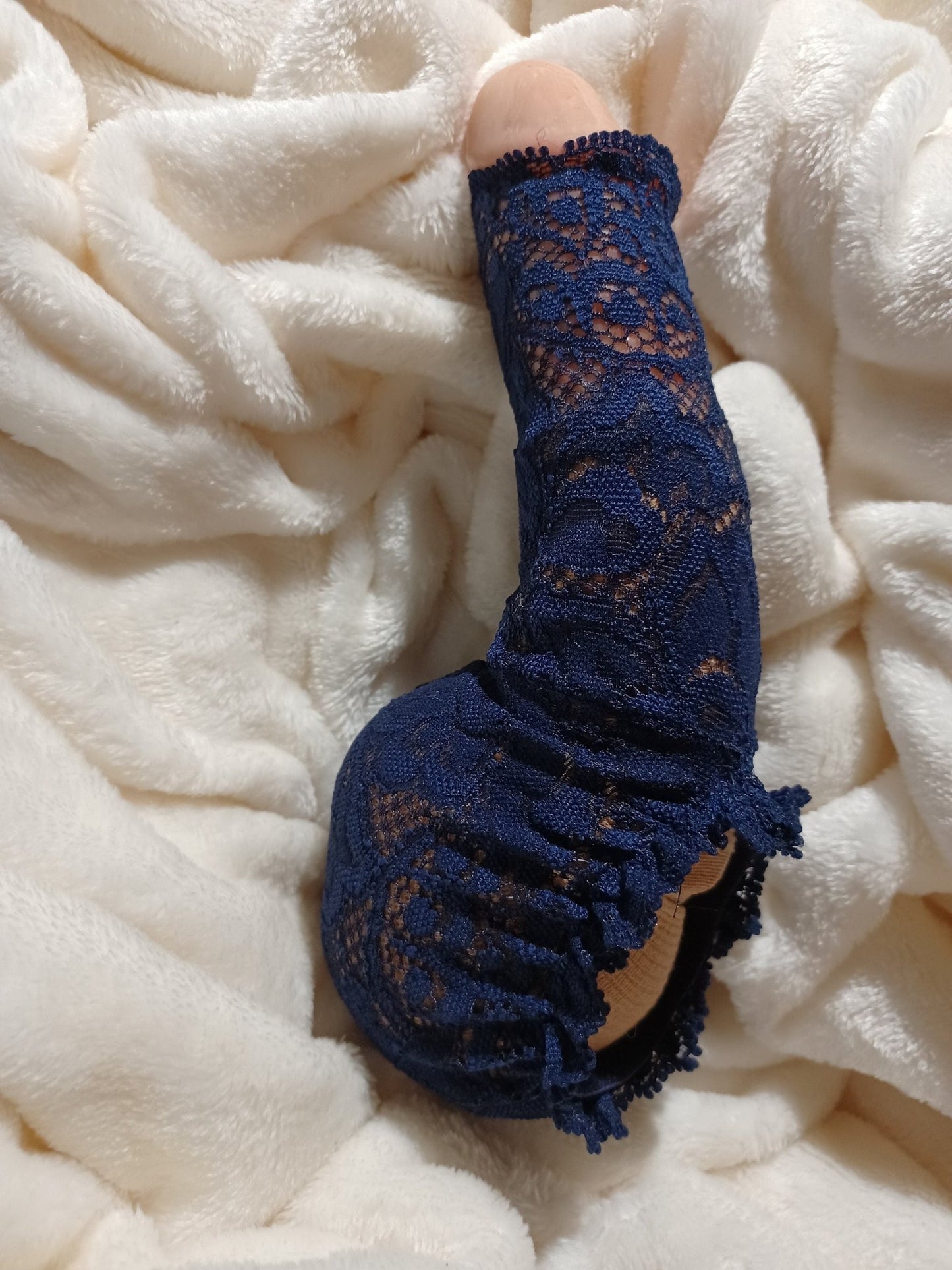 Penissocke Willi - Pyjama Juwelenbeutel Nusstüte Spitze dunkelblau Lolly - Bag - SEXSENSE