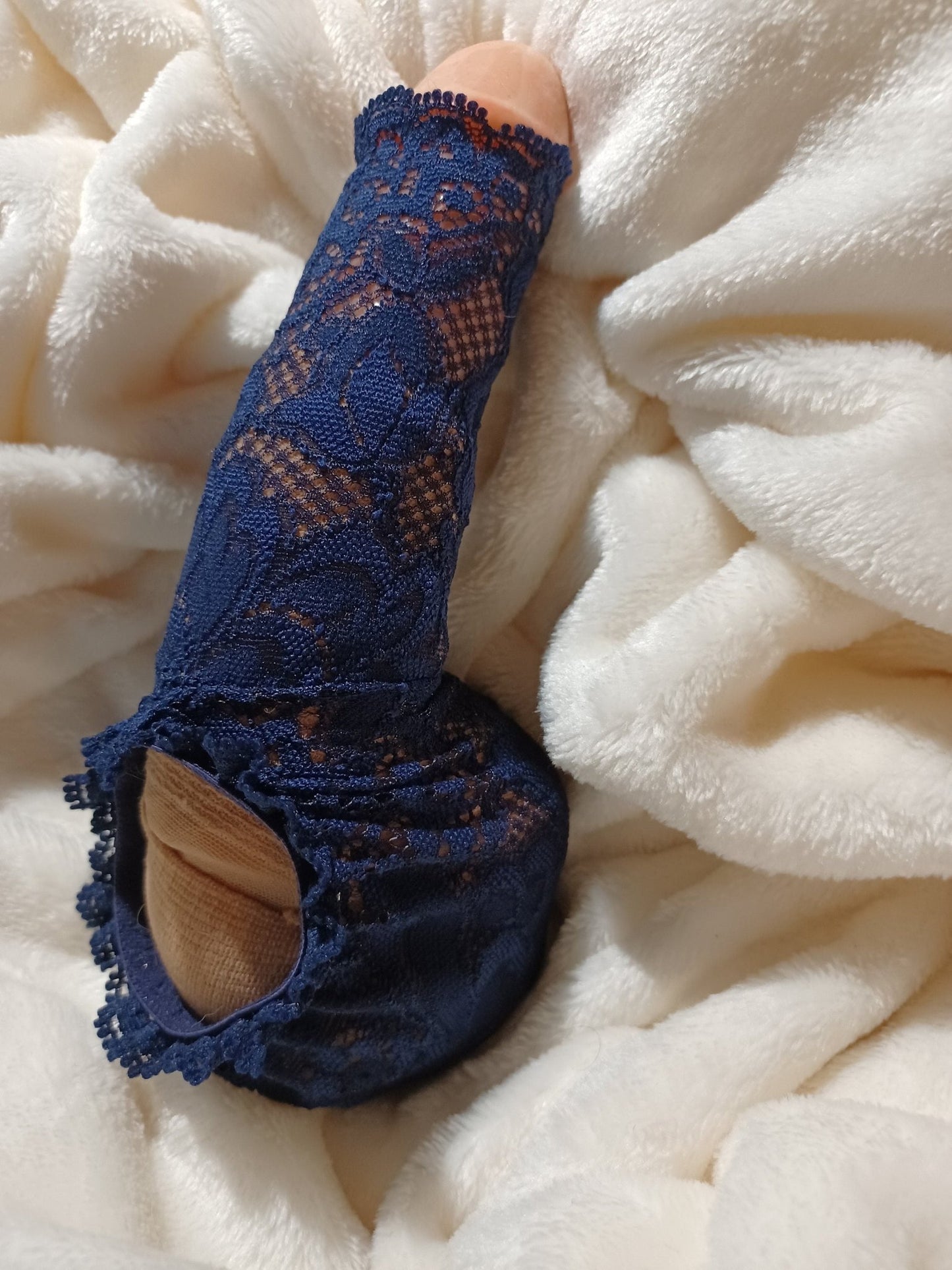 Penissocke Willi - Pyjama Juwelenbeutel Nusstüte Spitze dunkelblau Lolly - Bag - SEXSENSE