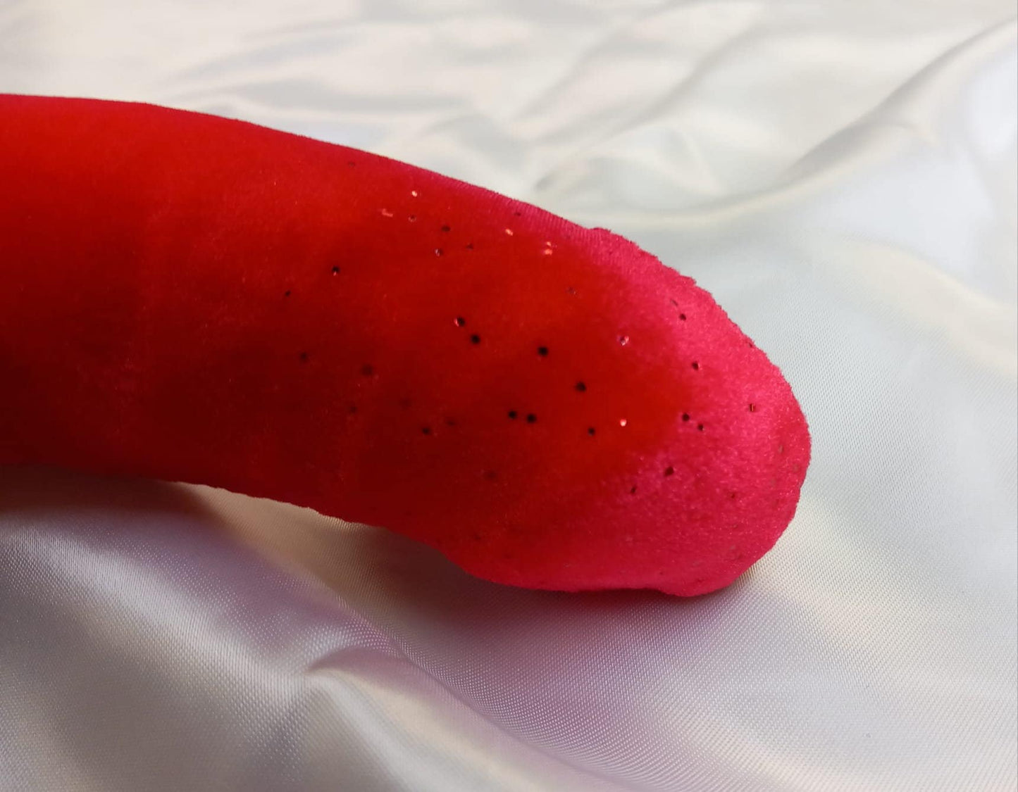 Penissocke, Lümmeltüte, Juwelensäckchen, Ferrari roter Samt Hodensack Beutel elastische Lycra mit Glitter - SEXSENSE