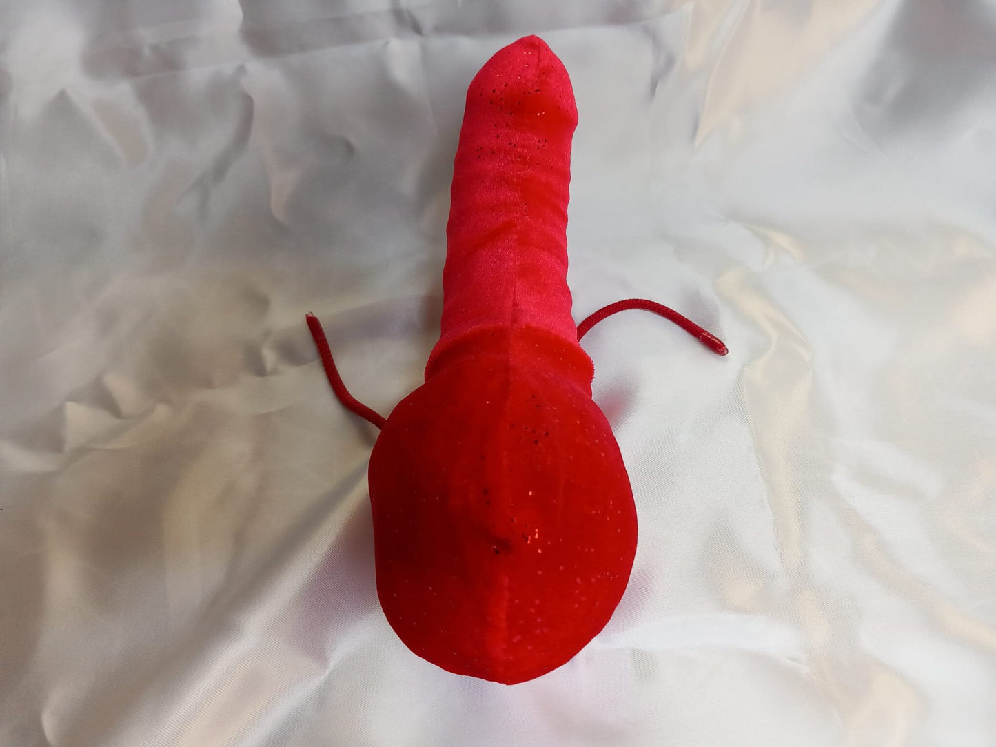 Penissocke, Lümmeltüte, Juwelensäckchen, Ferrari roter Samt Hodensack Beutel elastische Lycra mit Glitter - SEXSENSE