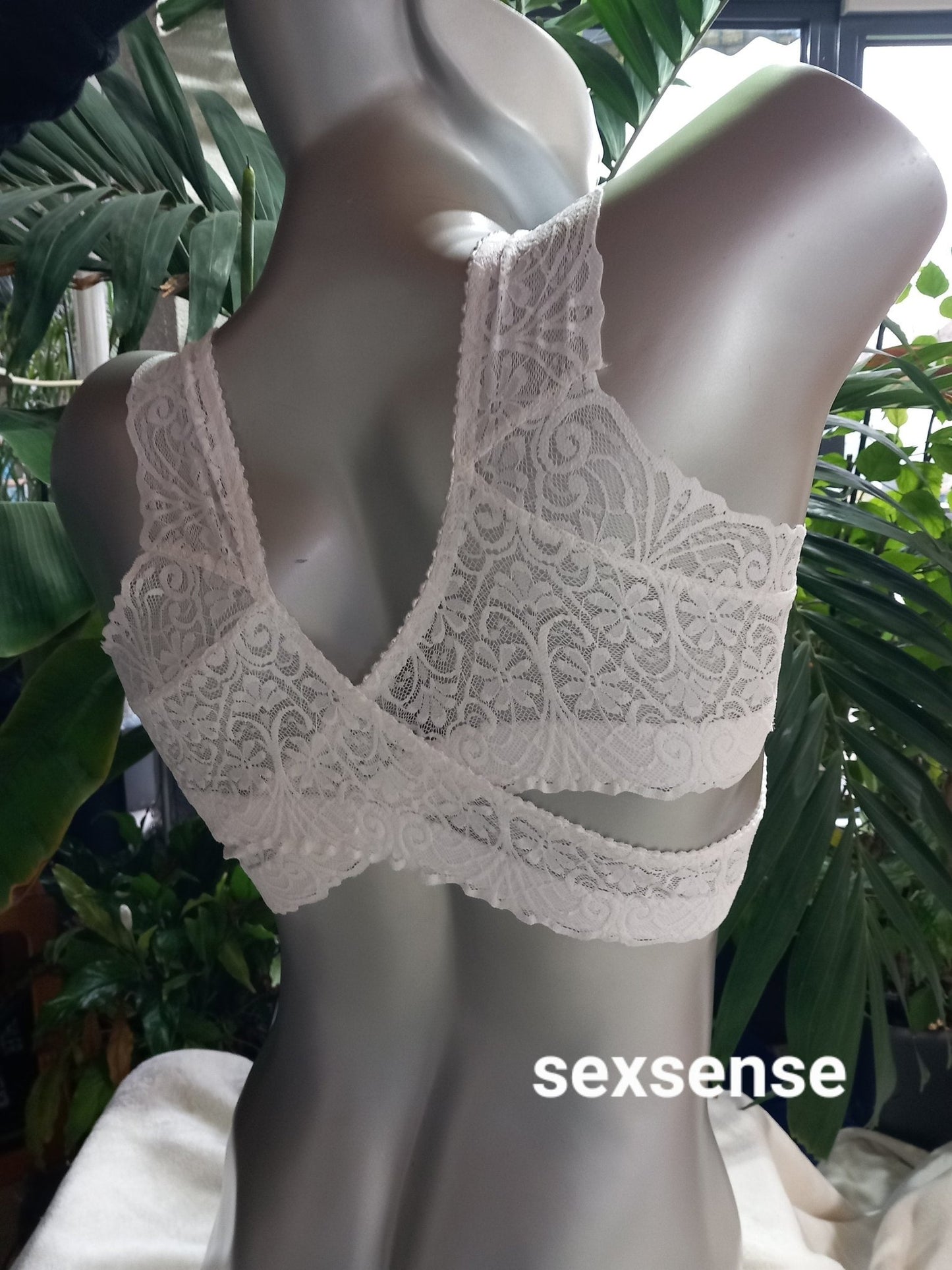 en femme Bustier und BH aus elastischer Spitze in weiß 2 - teiliges Shirt - Top - SEXSENSE