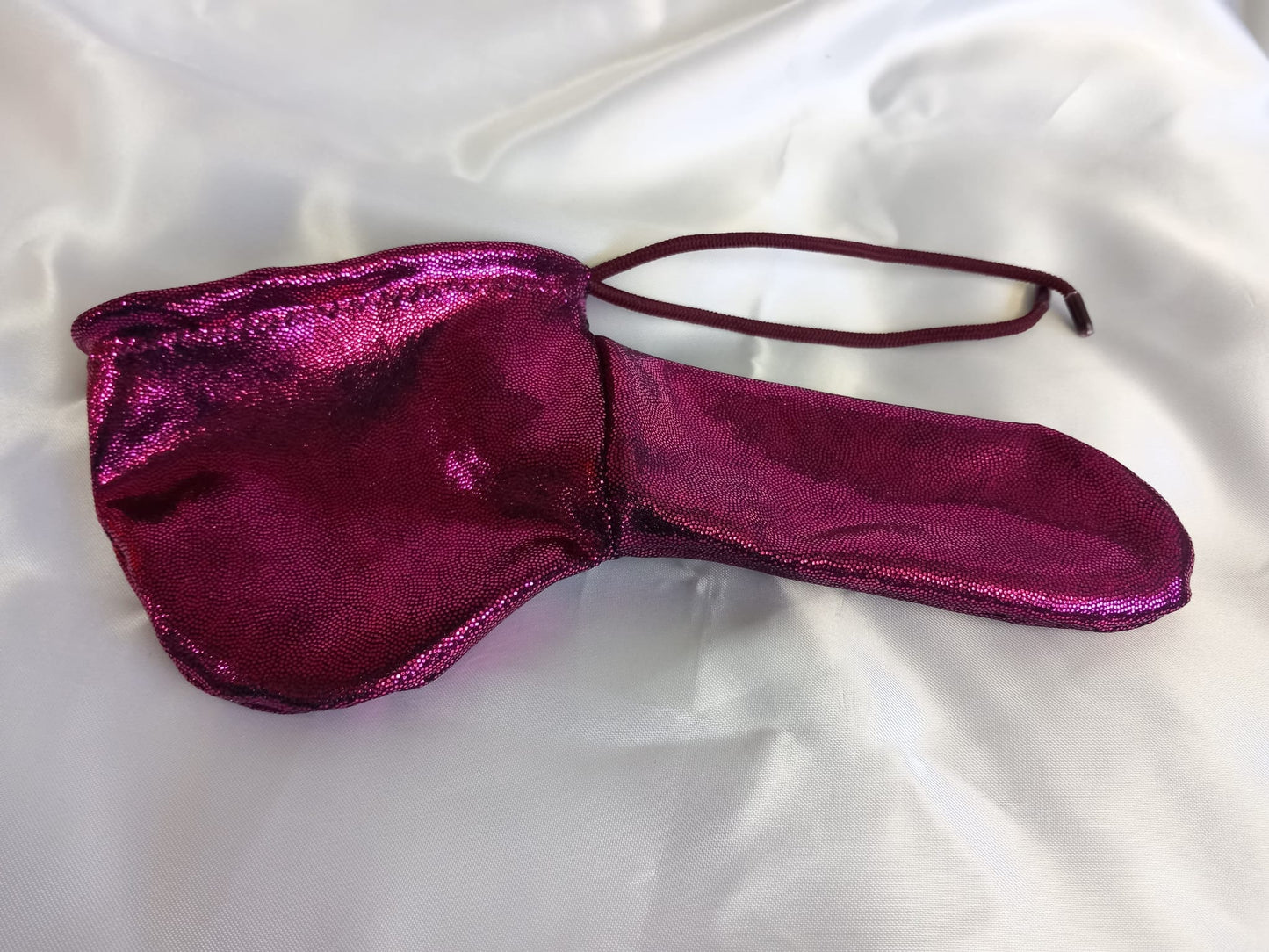 Penissocke Lümmeltüte Juwelensäckchen Beerenfarbener Hochglanz Metallic Lycra Sleev - SEXSENSE