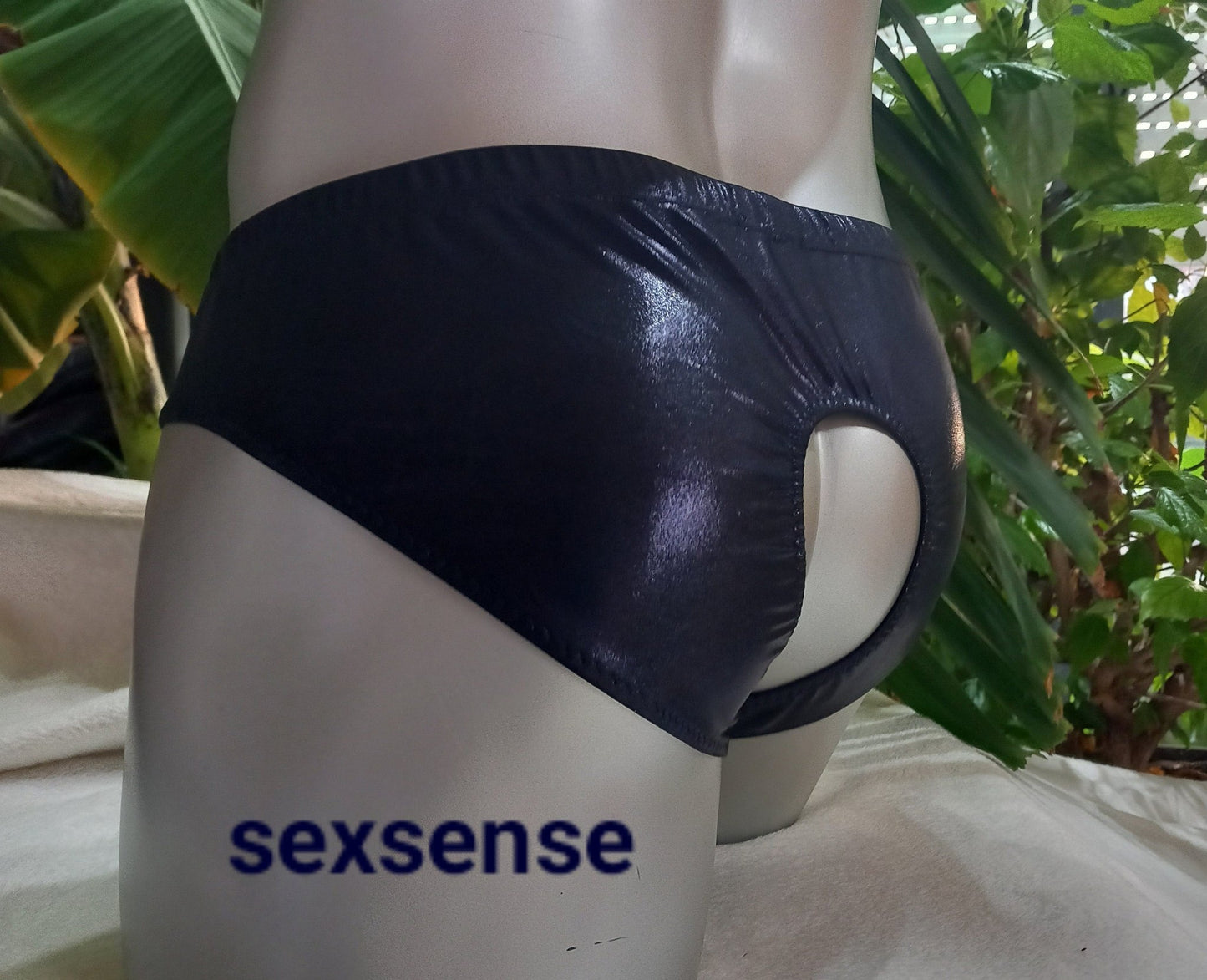 Slip Hipster open Butt Po offen Reizwäsche ouvert Herren metallic Lycra Dessous Unterwäsche Lingerie Gay Spielzeug adult - SEXSENSE