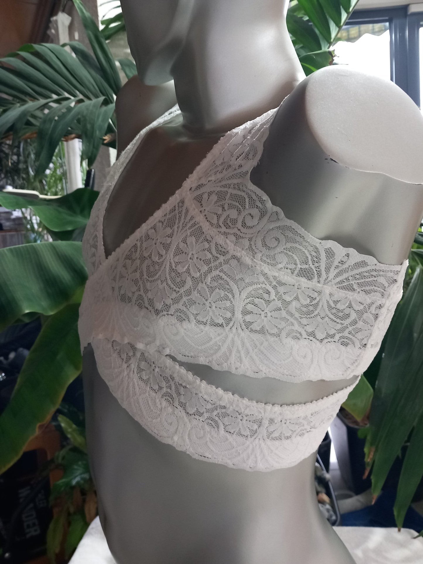 en femme Bustier und BH aus elastischer Spitze in weiß 2 - teiliges Shirt - Top - SEXSENSE