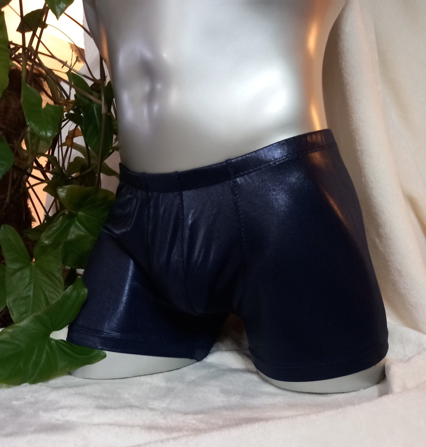 Badehose Boxershorts dunkelblau Metallic Geschenk Männer Homme Man Male Boy elastischer Lycra - SEXSENSE
