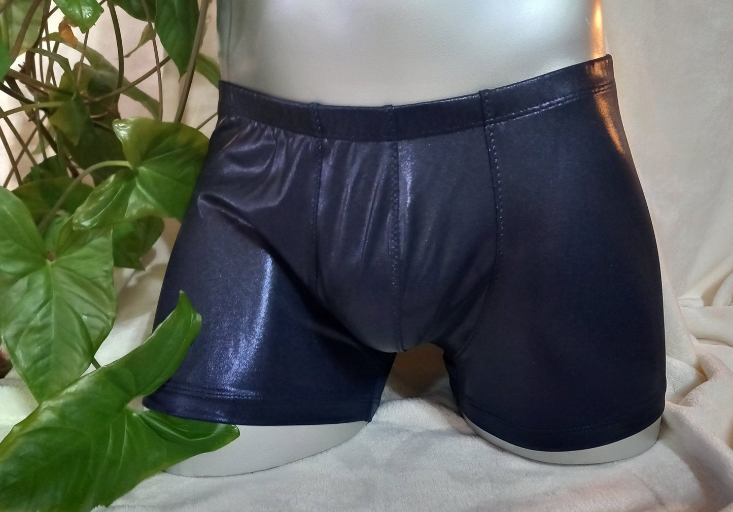 Badehose Boxershorts dunkelblau Metallic Geschenk Männer Homme Man Male Boy elastischer Lycra - SEXSENSE