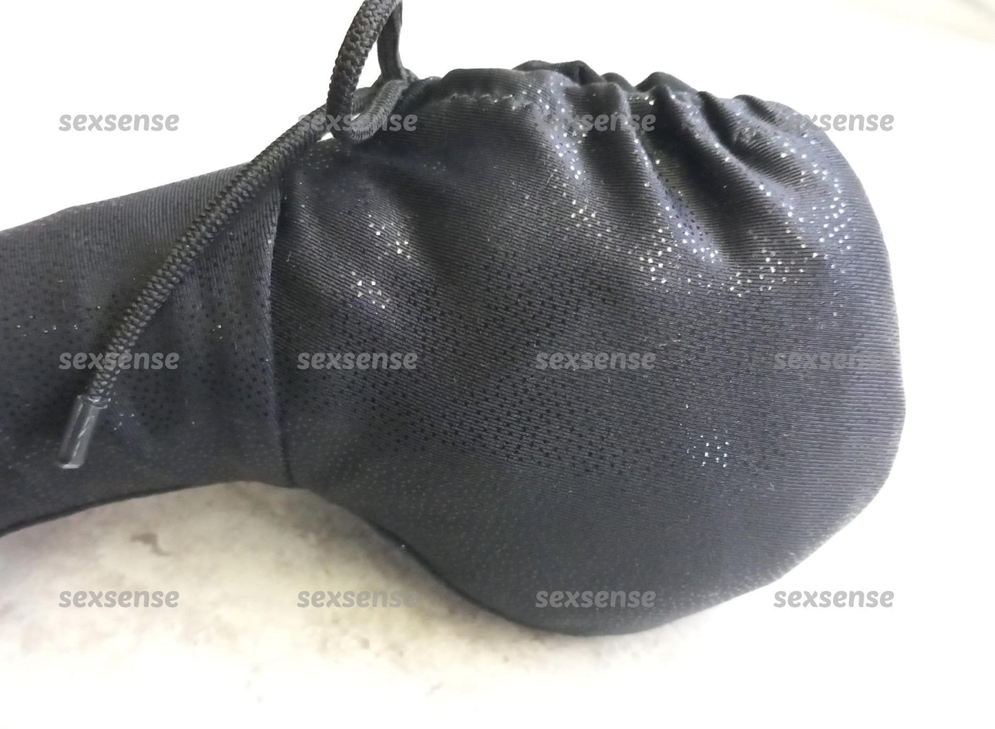 Penissocke Lümmeltüte Juwelensäckchen schwarz wetlook elastischer Lycra Sleeve - SEXSENSE