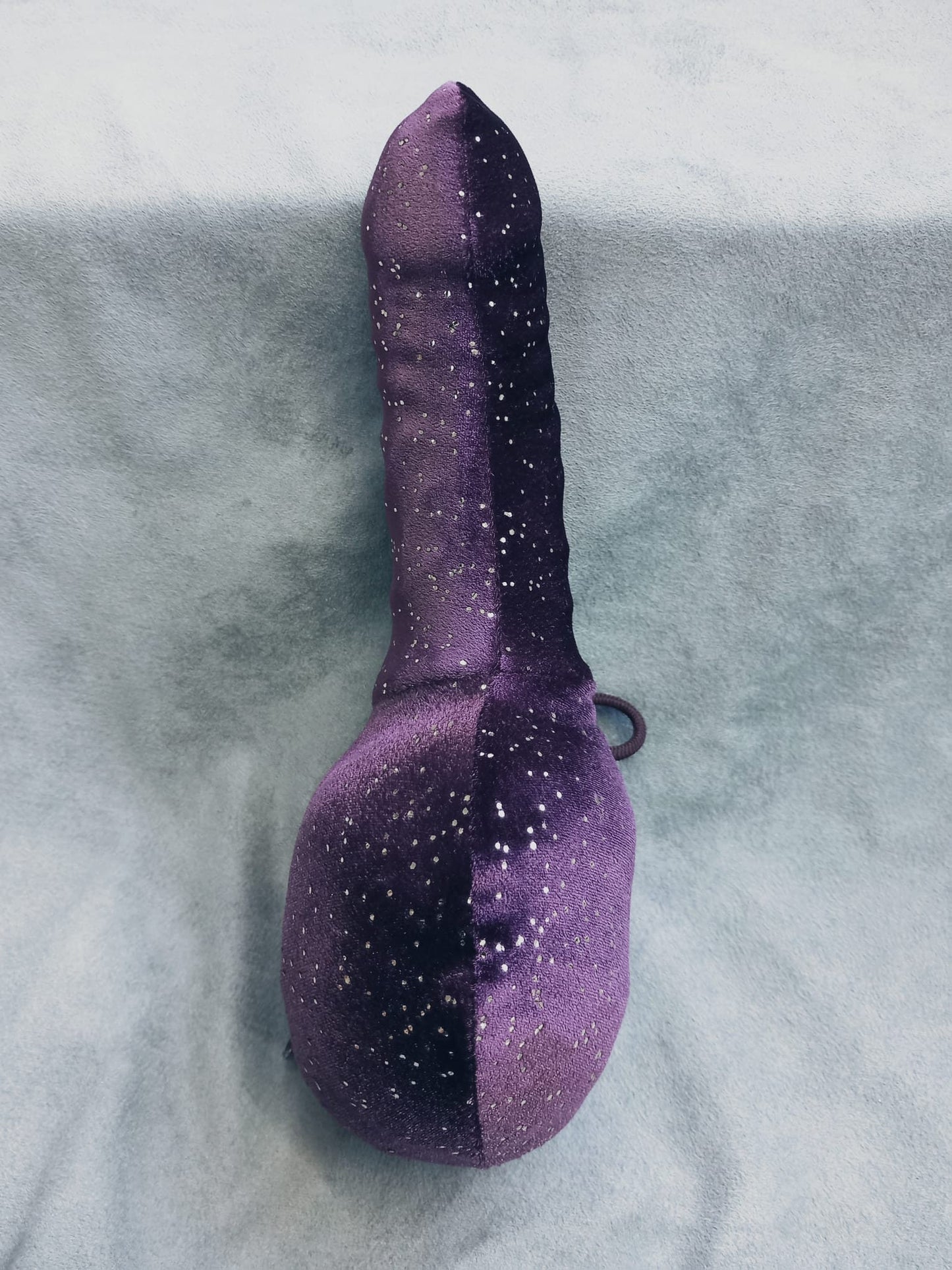 Penissocke, Lümmeltüte, Juwelensäckchen, lila Lycra Samt mit Silber Flitter Sackhalter Willy Pyjama - SEXSENSE