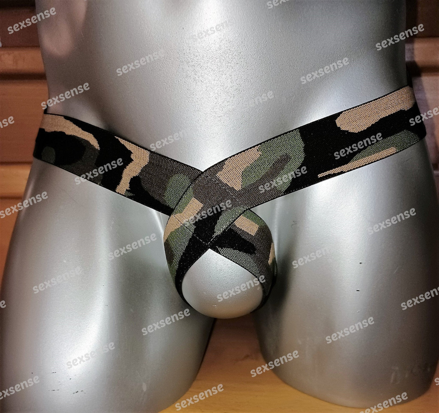 Sling Thong Camouflage Jockstrap ouvert Push Up Slip armeefarben camouflage - SEXSENSE