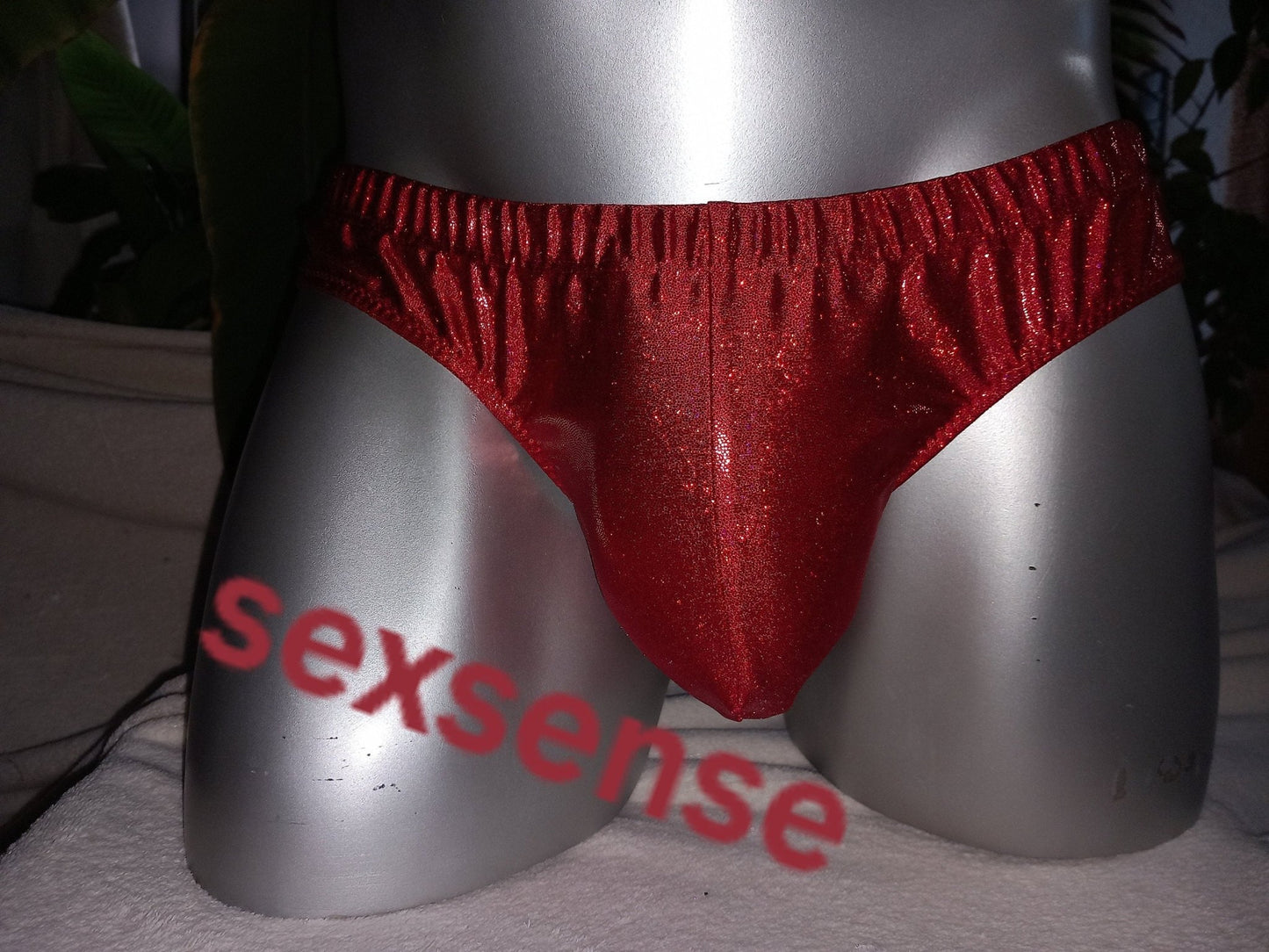Badehose Herren Slip elastisches Lycra rot metallic - SEXSENSE