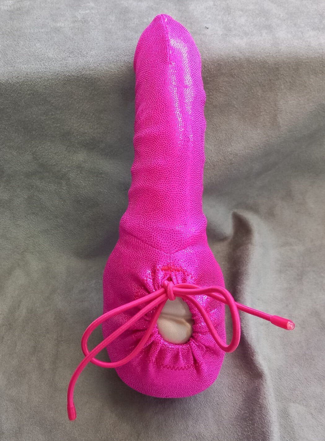 Penissocke, Lümmeltüte, Juwelensäckchen, knall pink metallic Hodensack Willi Wärmer - SEXSENSE