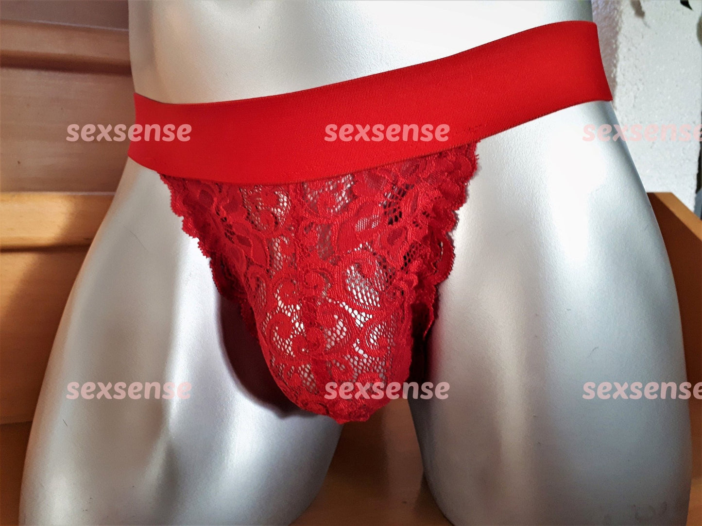 G - String Thong Sackhalter Spitze ouvert Po frei sexy Analplug viele Farben - SEXSENSE