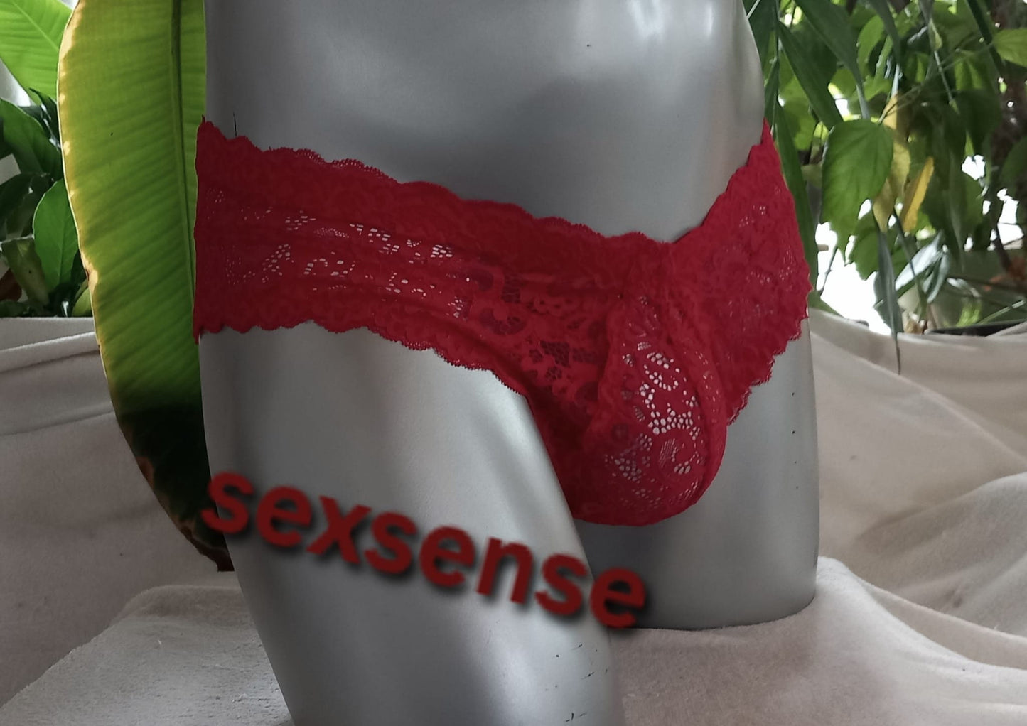 Herren Spitzen Slip Hipster Panty Femboy dunkelrot mit Bogenabschlusskanten - SEXSENSE