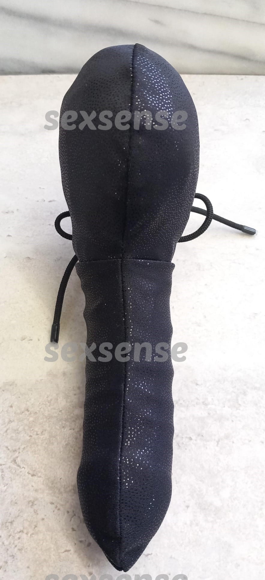 Penissocke Lümmeltüte Juwelensäckchen schwarz wetlook elastischer Lycra Sleeve - SEXSENSE
