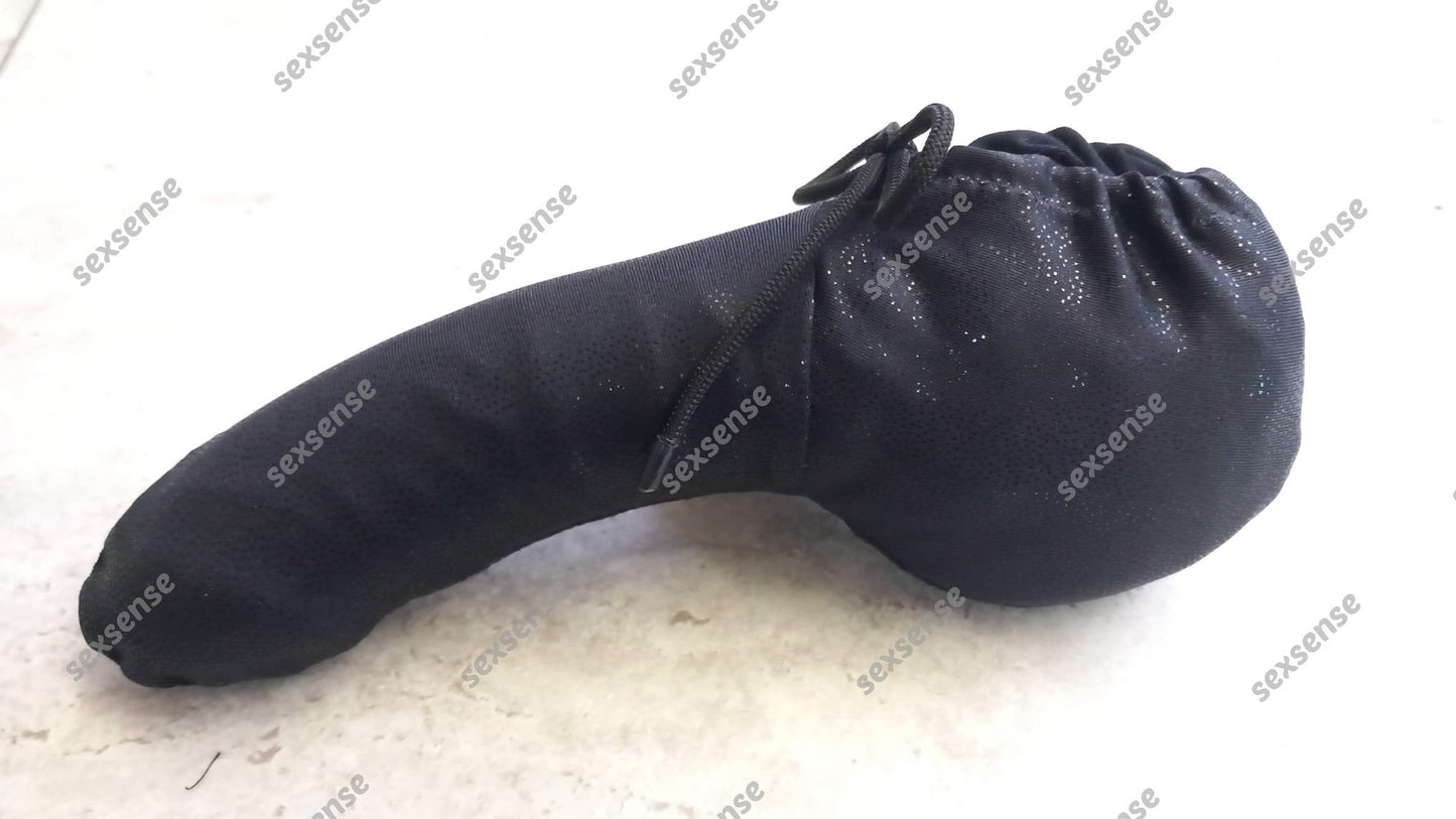 Penissocke Lümmeltüte Juwelensäckchen schwarz wetlook elastischer Lycra Sleeve - SEXSENSE