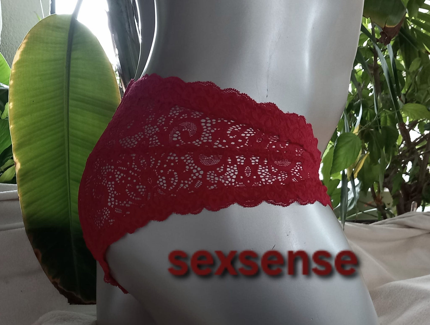 Herren Spitzen Slip Hipster Panty Femboy dunkelrot mit Bogenabschlusskanten - SEXSENSE