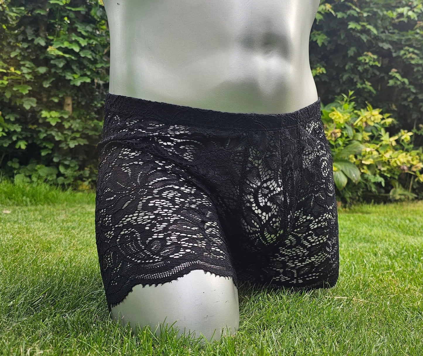 Boxershorts Spitze schwarz elastisch transparent enganliegend sexy - SEXSENSE