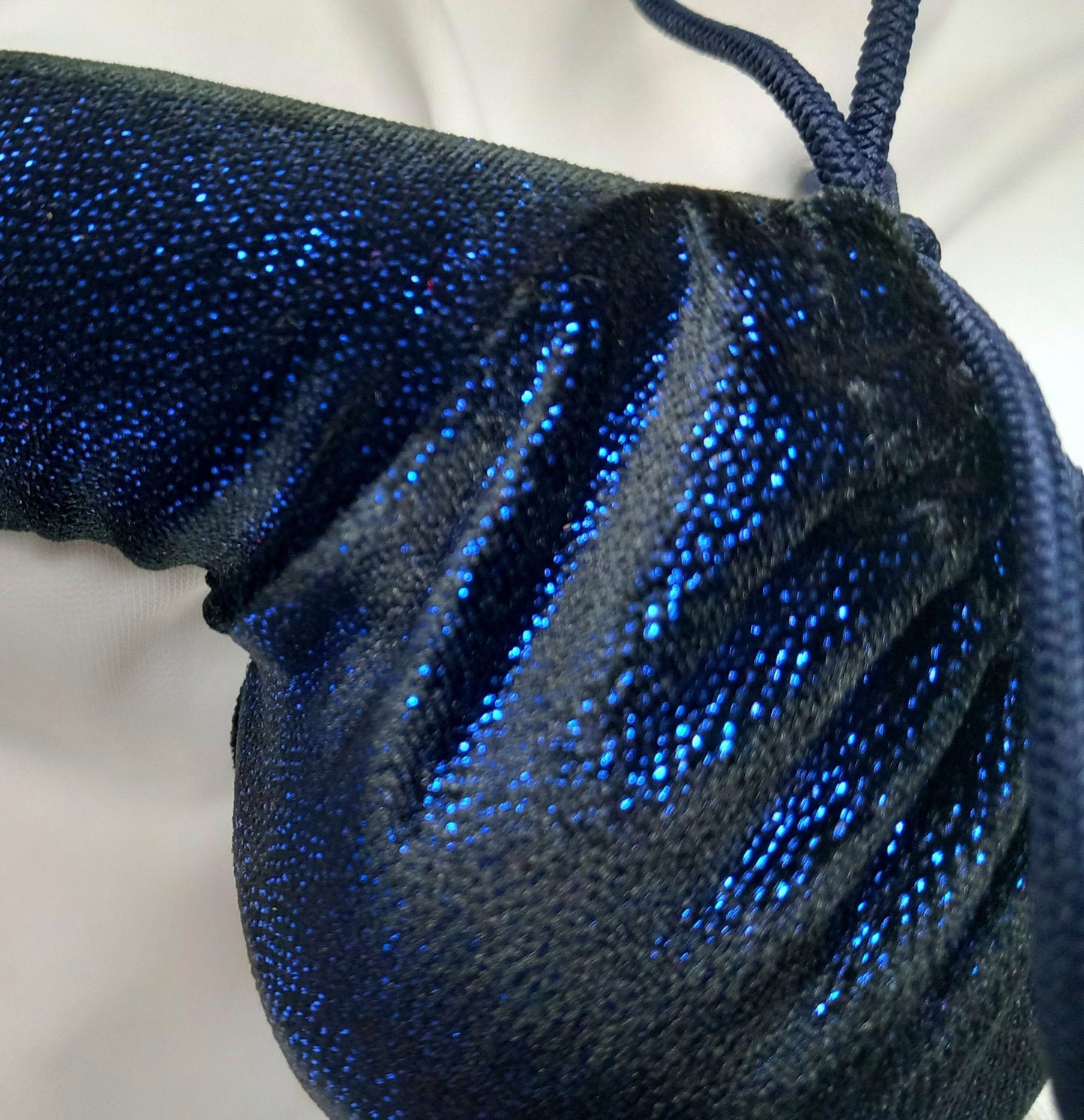 Penissocke Lümmeltüte Juwelensäckchen Nacht blauer Metallic Samt Sleeve elastischer Lycra - SEXSENSE