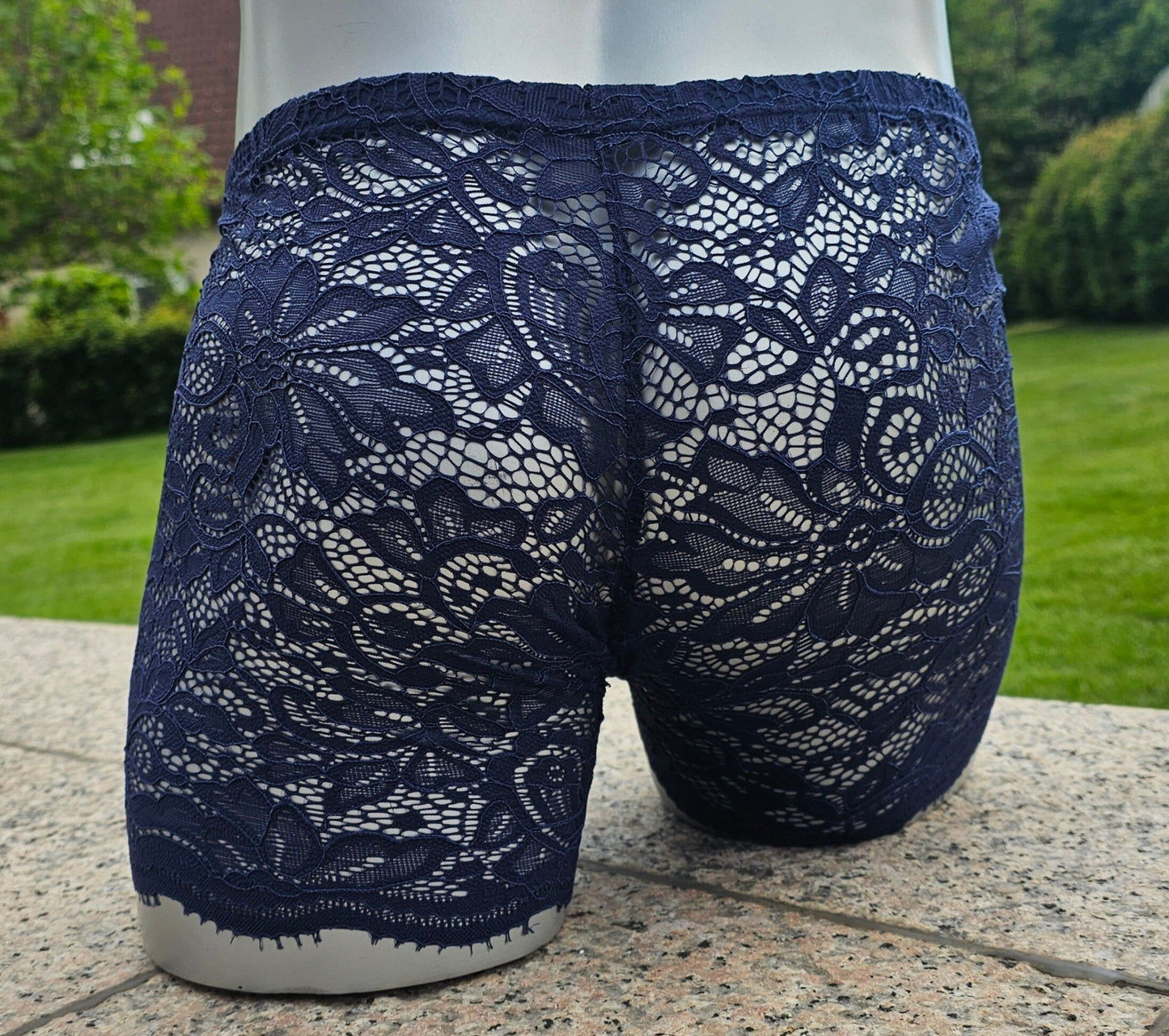 Boxershorts Spitze dunkelblau elastisch transparent enganliegend sexy - SEXSENSE