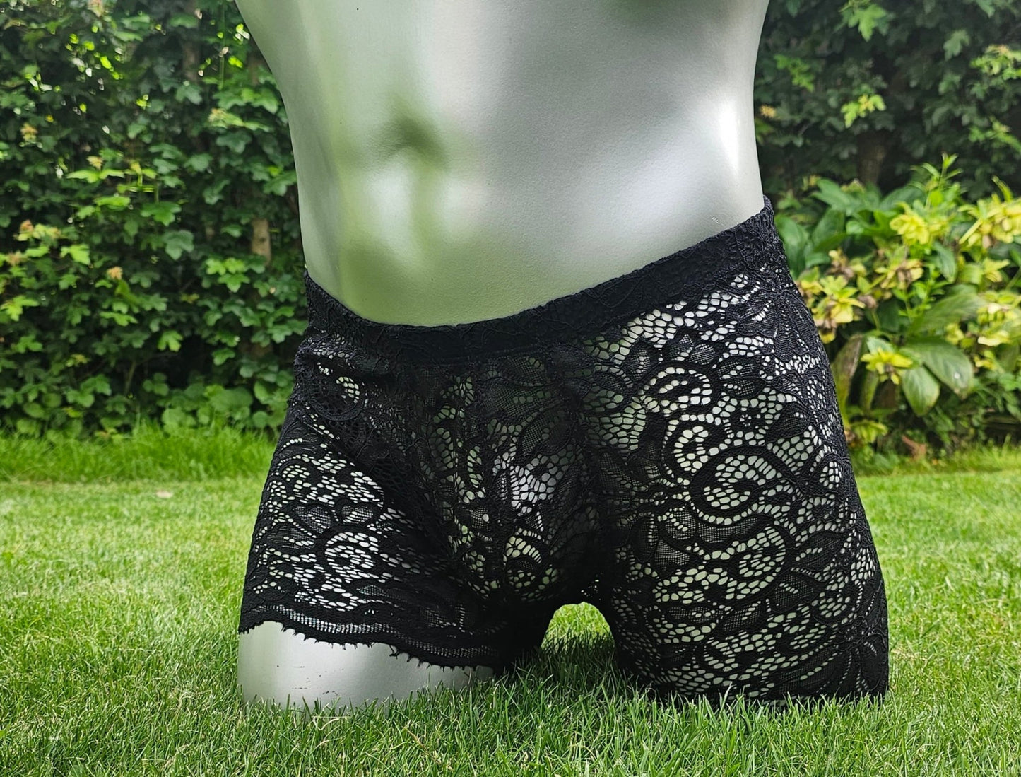 Boxershorts Spitze schwarz elastisch transparent enganliegend sexy - SEXSENSE